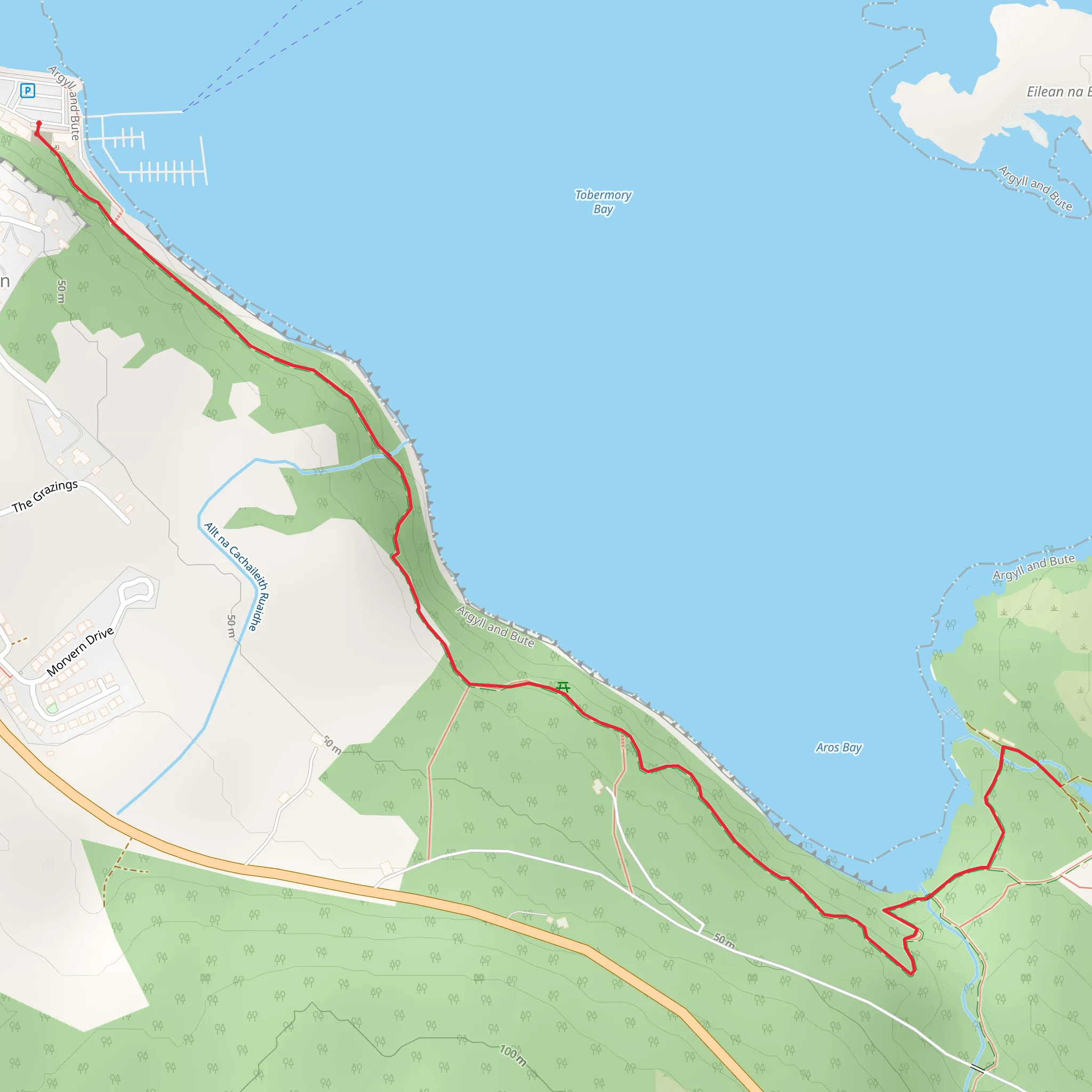 Tobermory Coastal Trail mobile static map
