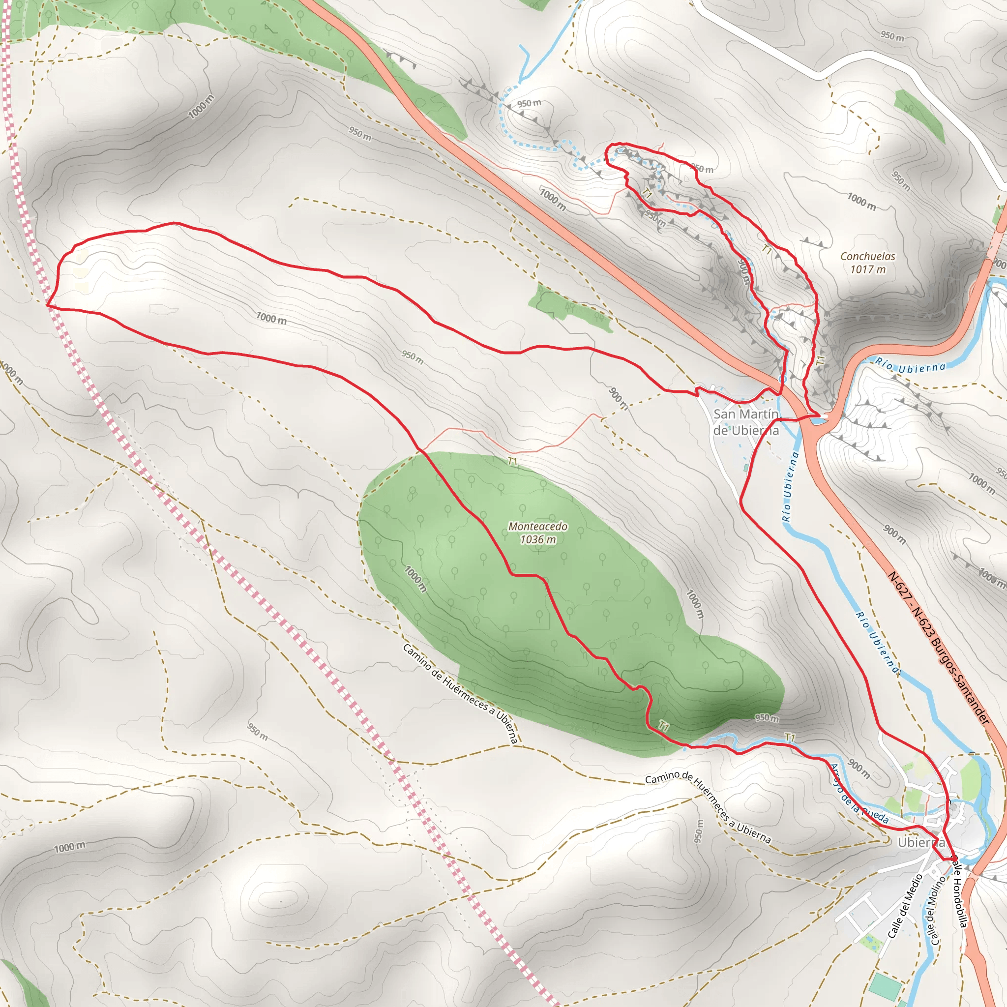 Ubierna path between the meadow and the canyon PR BU 212 mobile static map