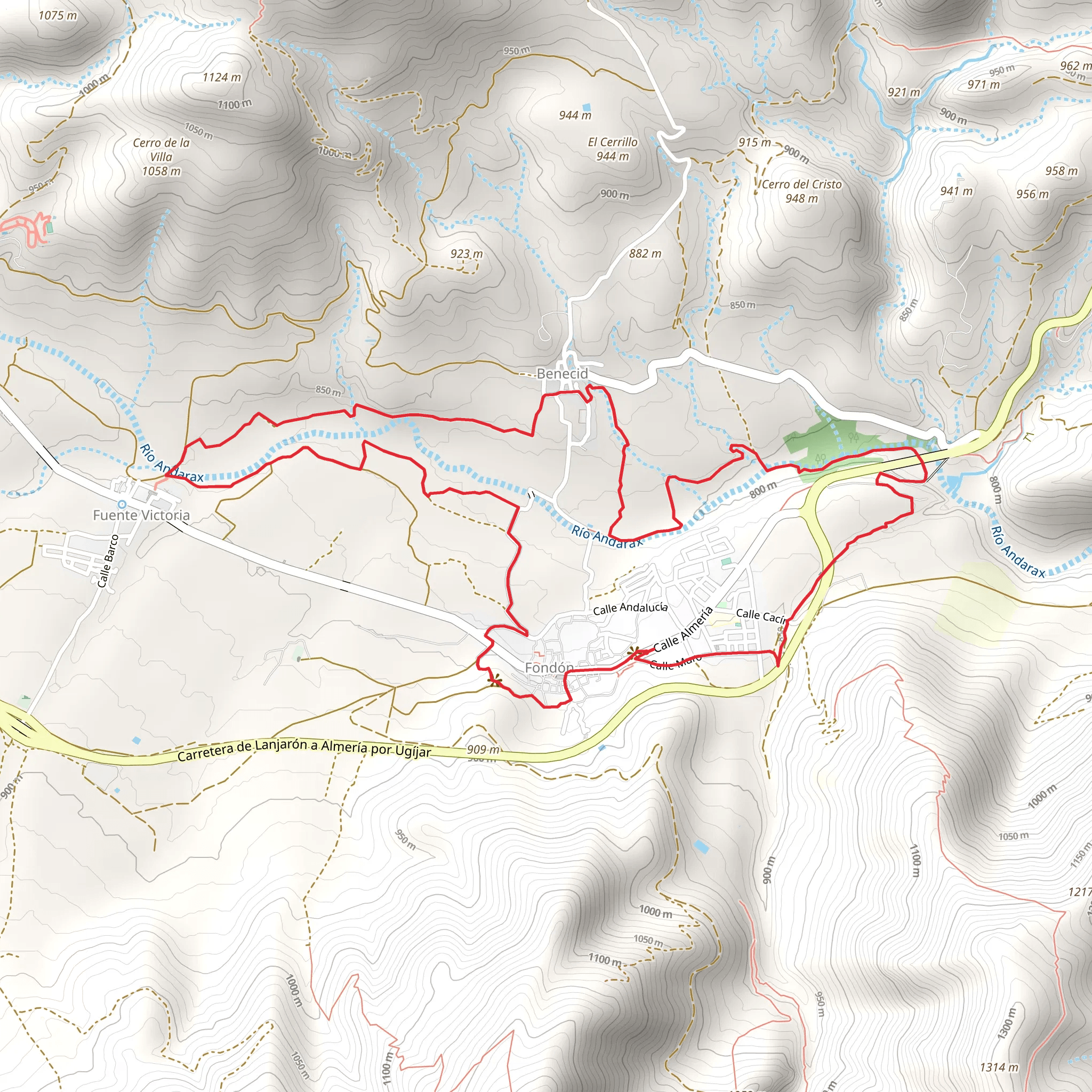 Fondón - The Acequias del Río SL A 181 mobile static map