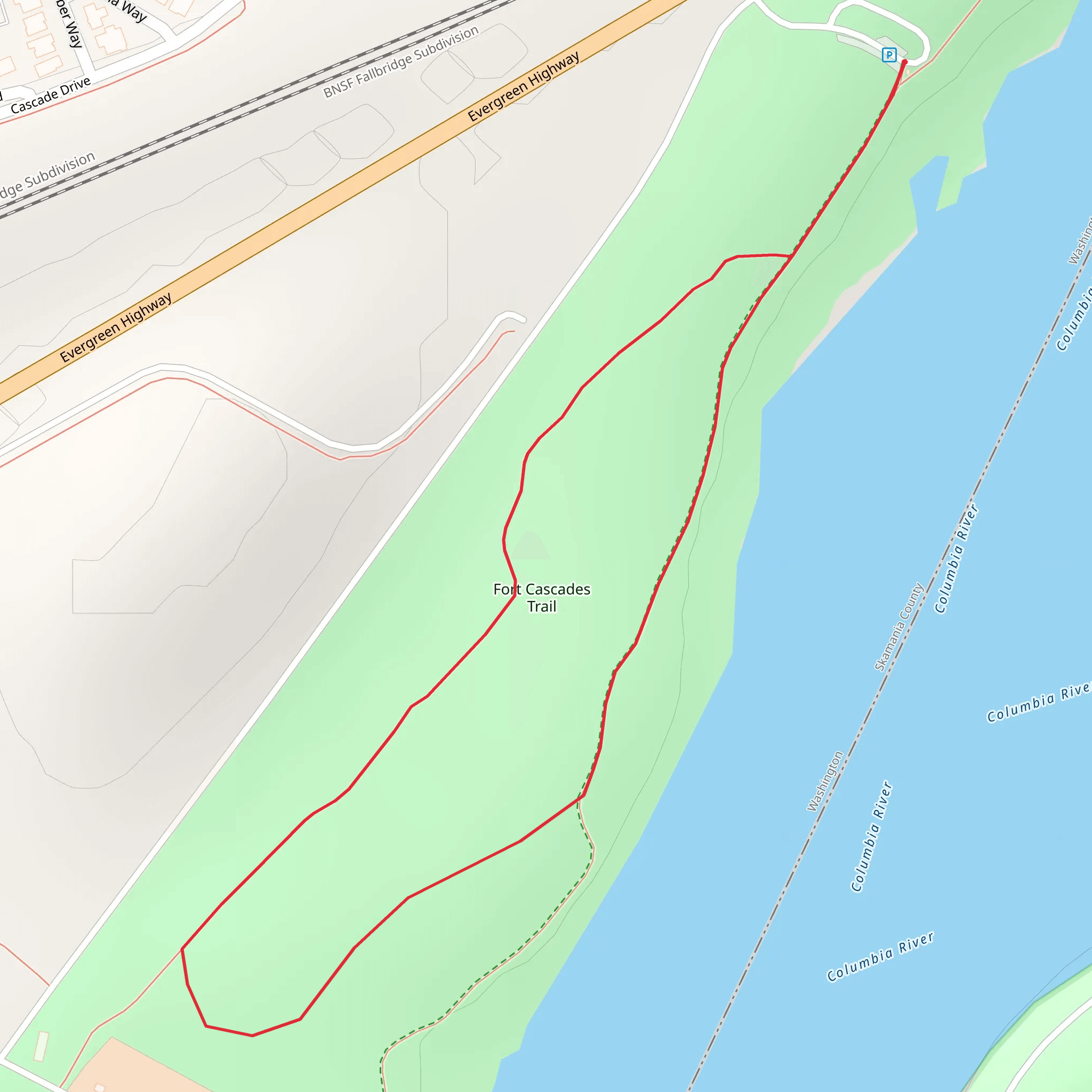 Cascades Historic Site Loop mobile static map