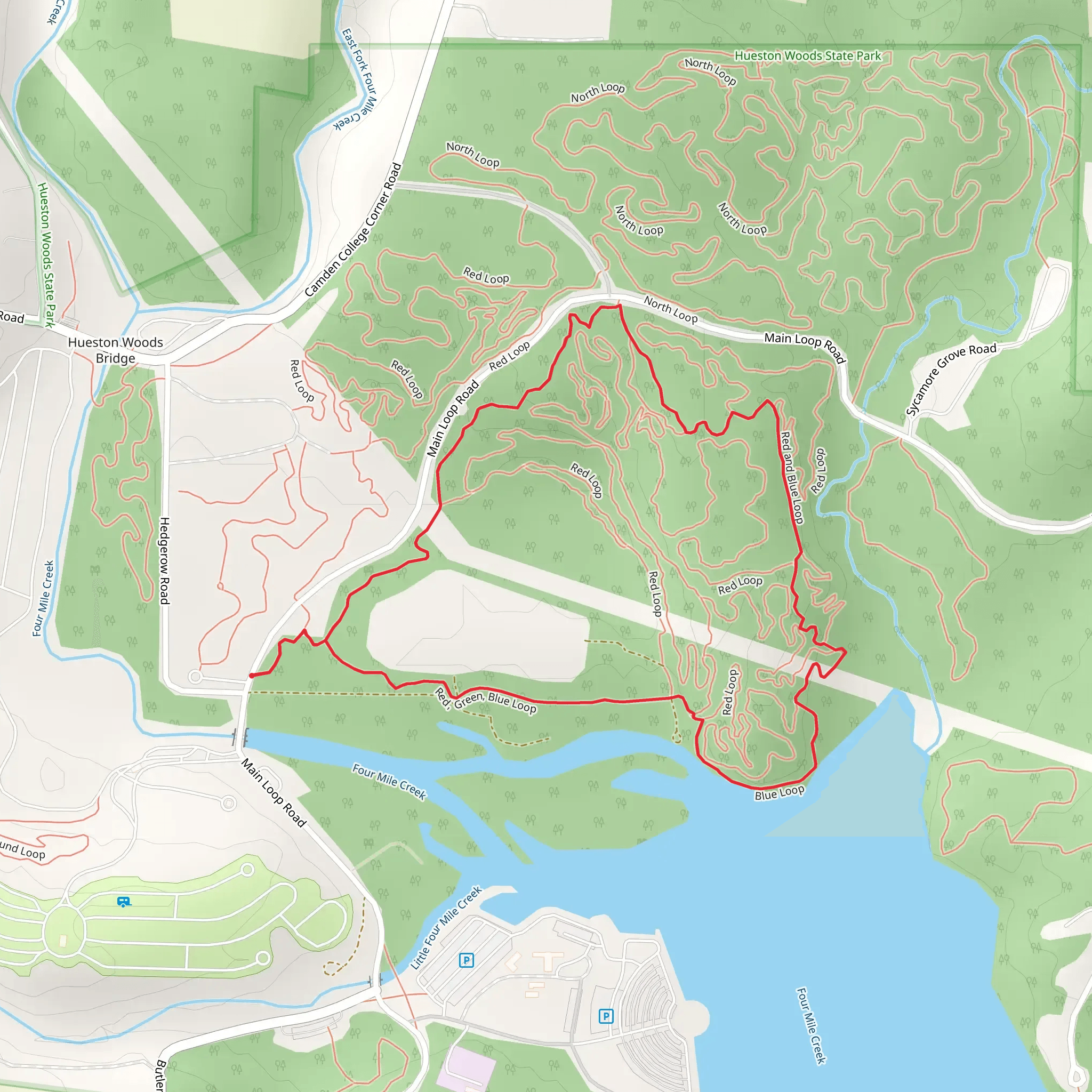 Red, Green, Blue Loop - Acton Lake mobile static map