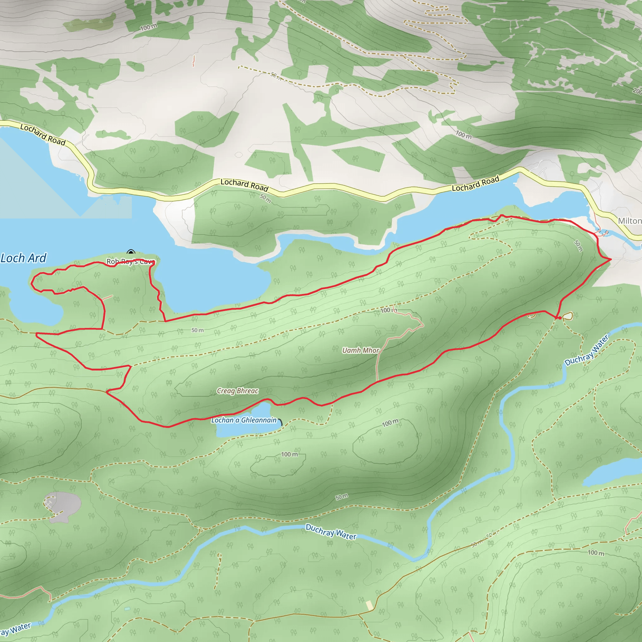 Loch Ard Sculpture Trail mobile static map
