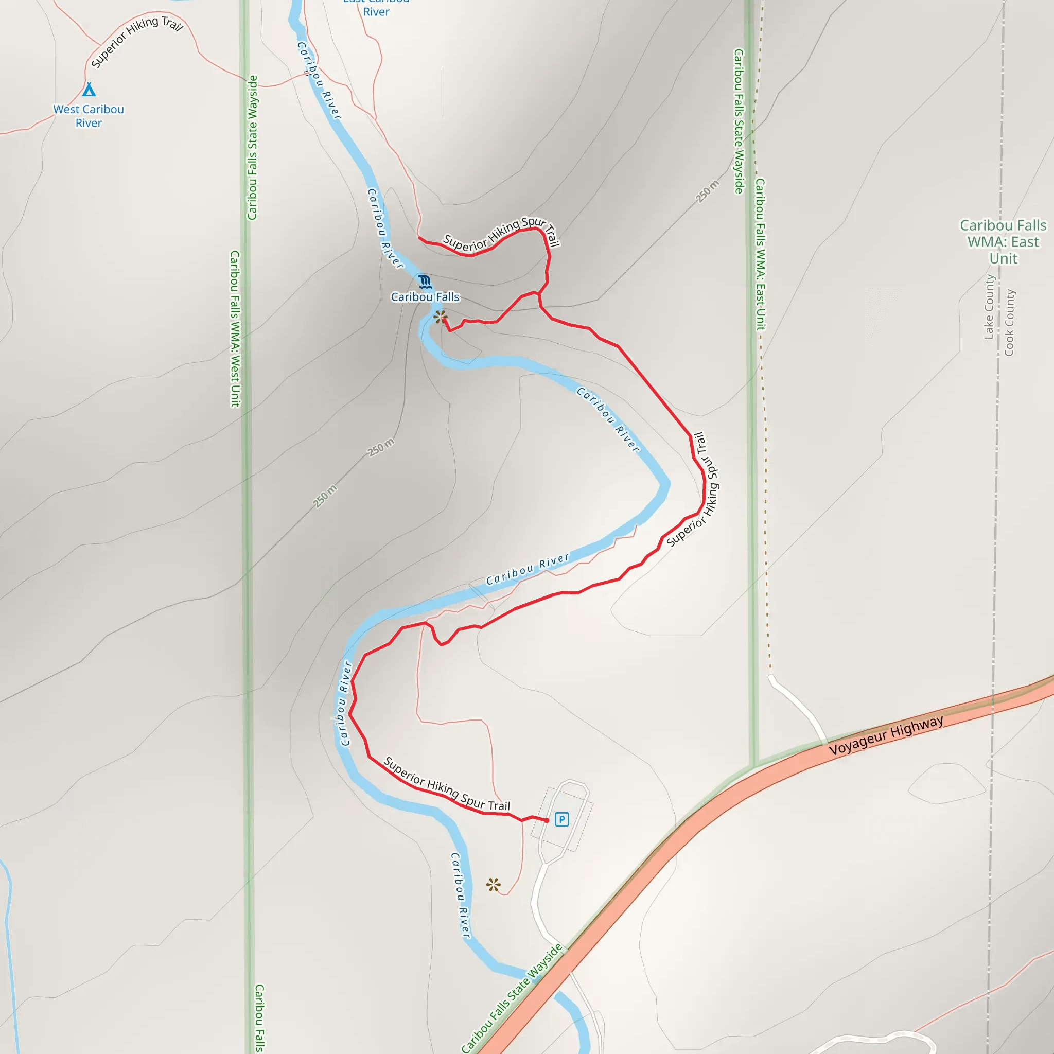 Caribou Falls mobile static map