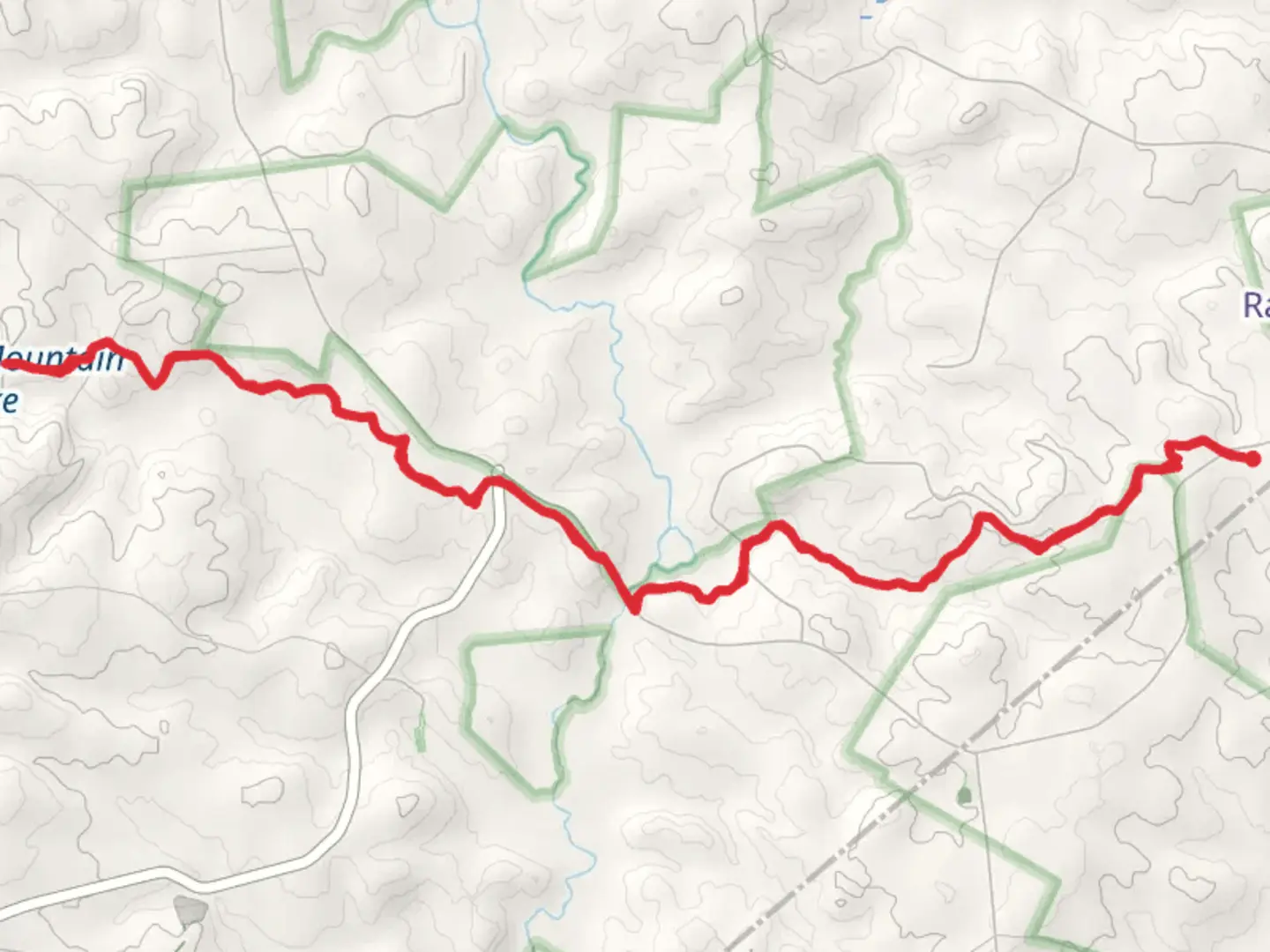 An image depicting the trail Parsons Mountain Lake from Cedar Springs Road and its surrounding area.