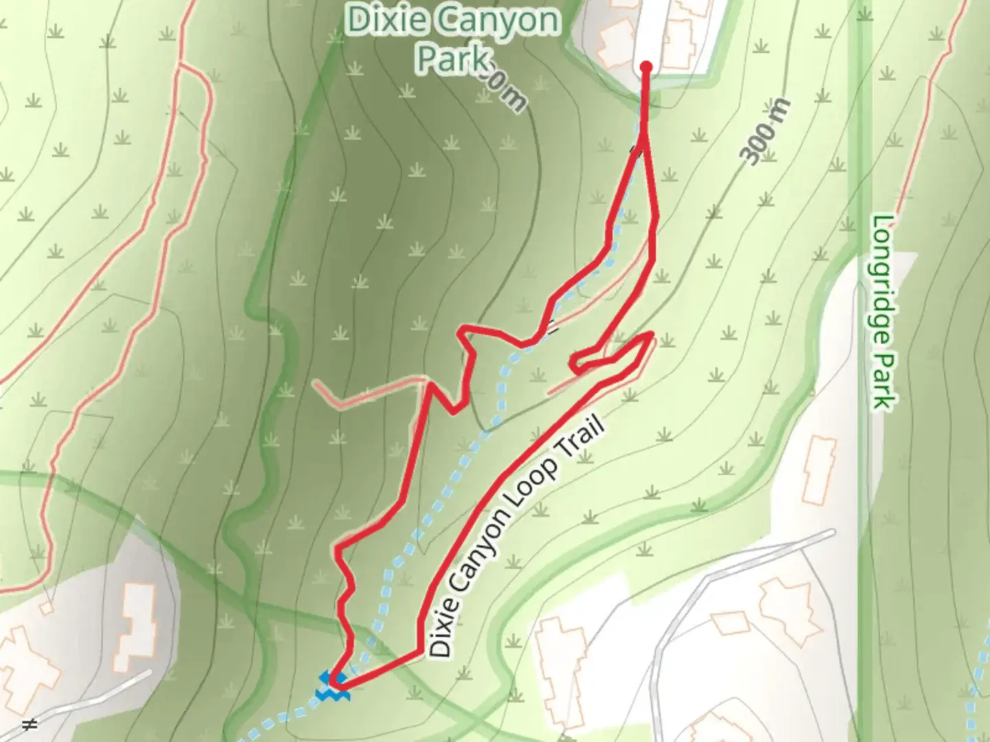 An image depicting the trail Dixie Canyon Loop Trail and its surrounding area.
