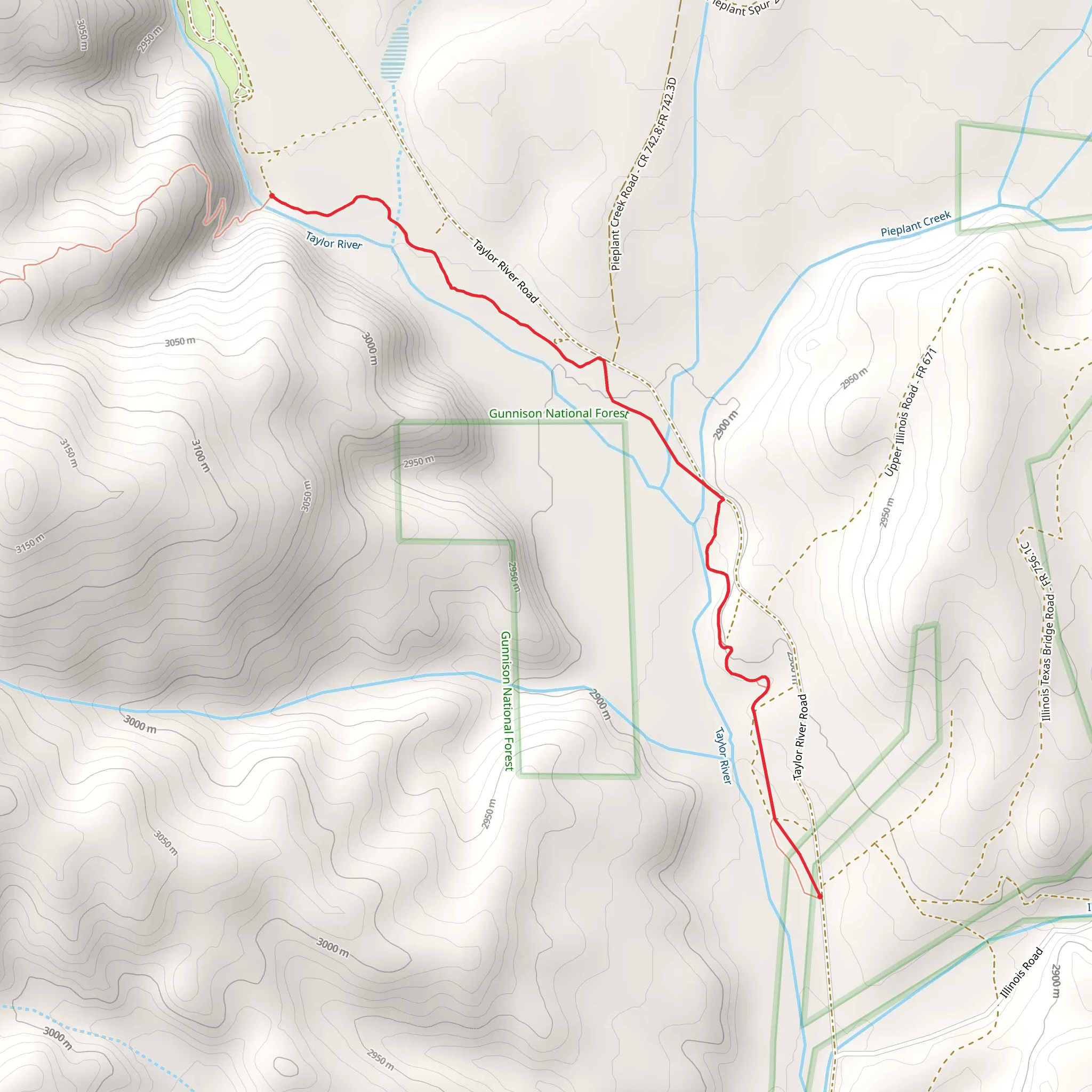 Taylor River Trail mobile static map