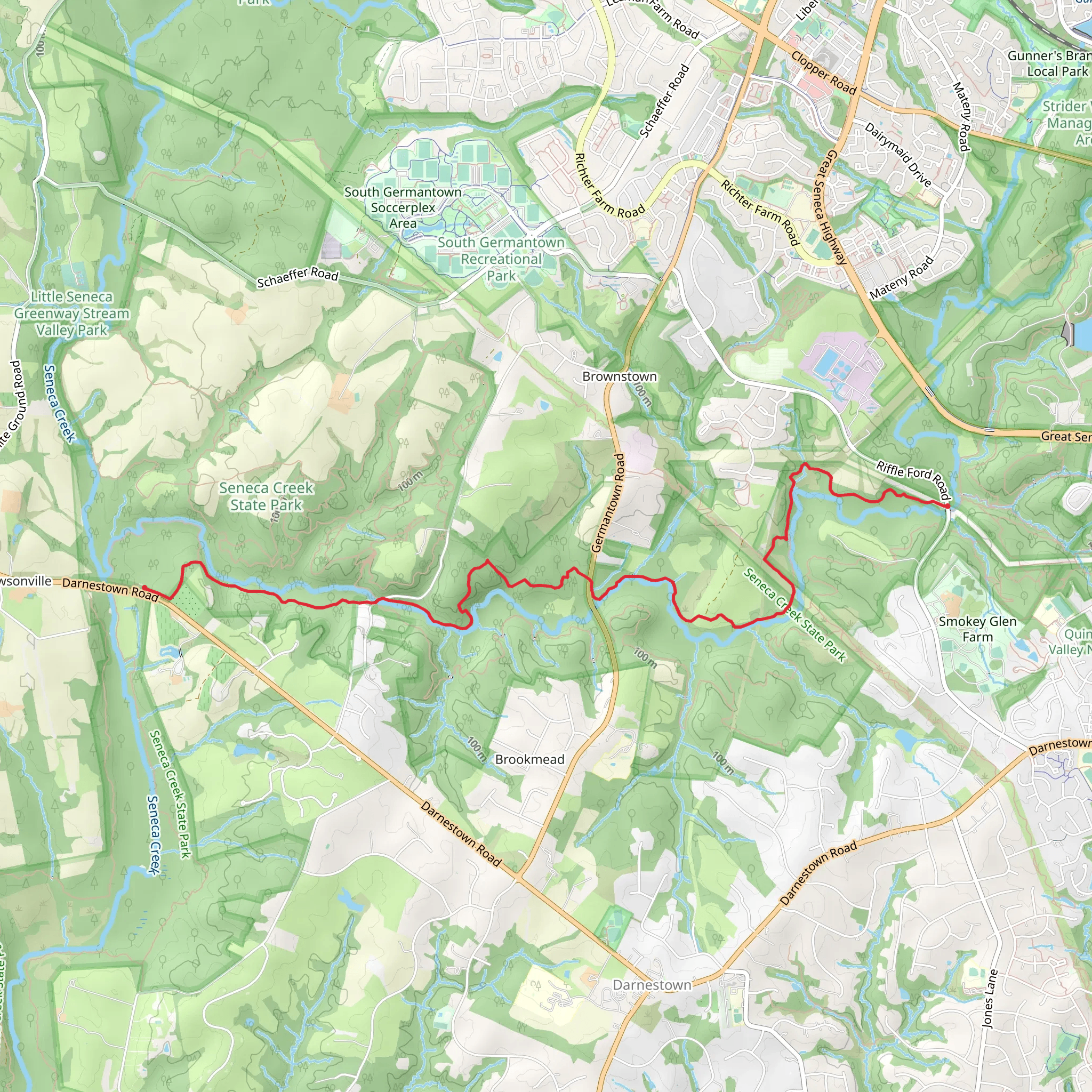 Seneca Greenway Trail - Riffle Ford Road mobile static map