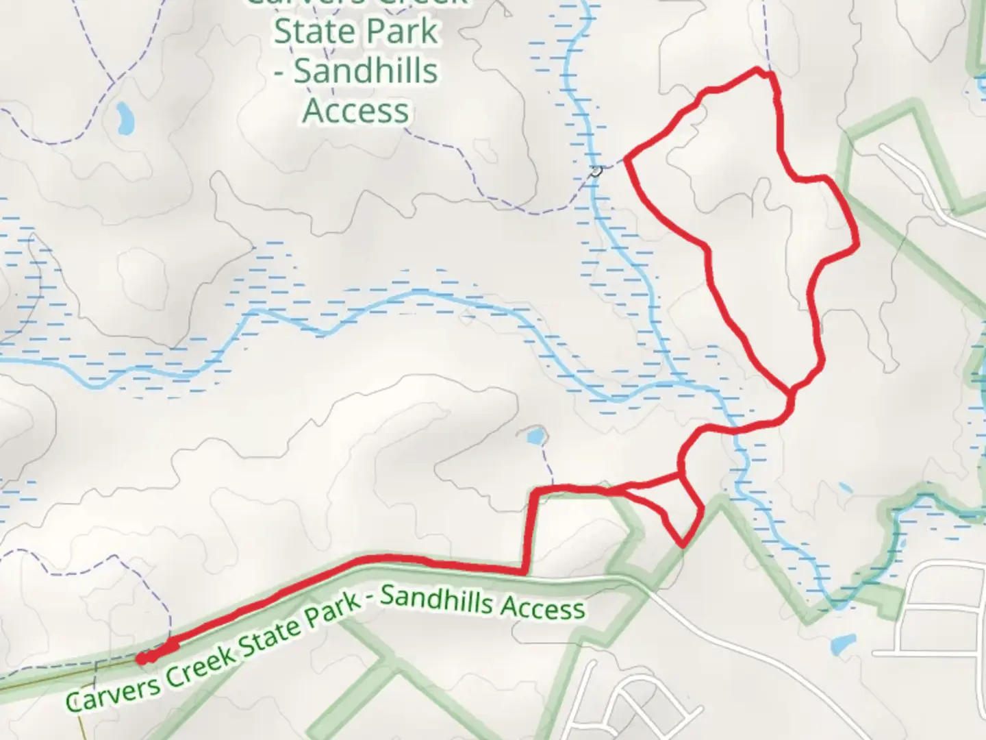 An image depicting the trail Longleaf Pine and Fox Squirrel Loop Trail and its surrounding area.