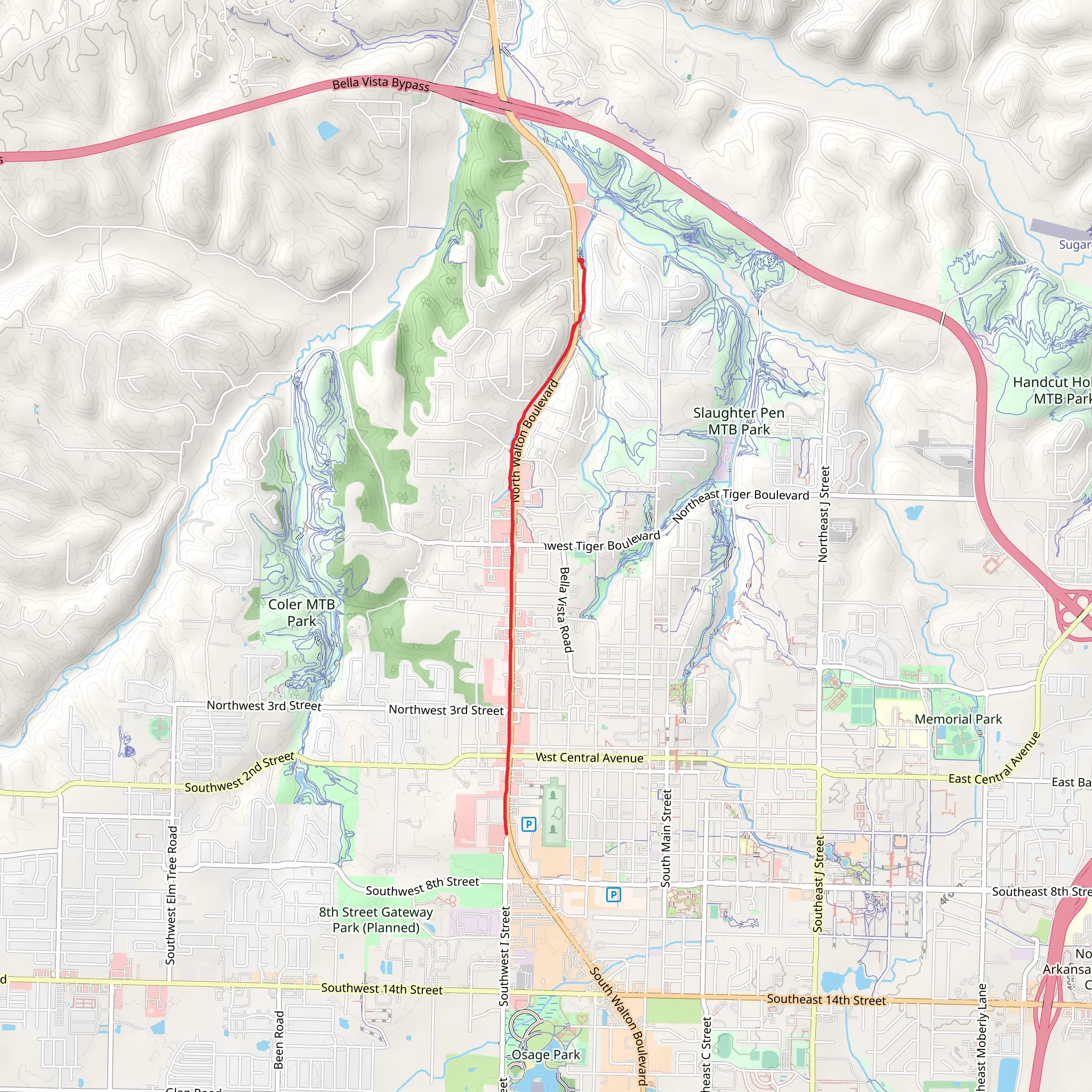 North Walton Boulevard Trail mobile static map