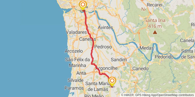Camino Portugues stage 18 Map