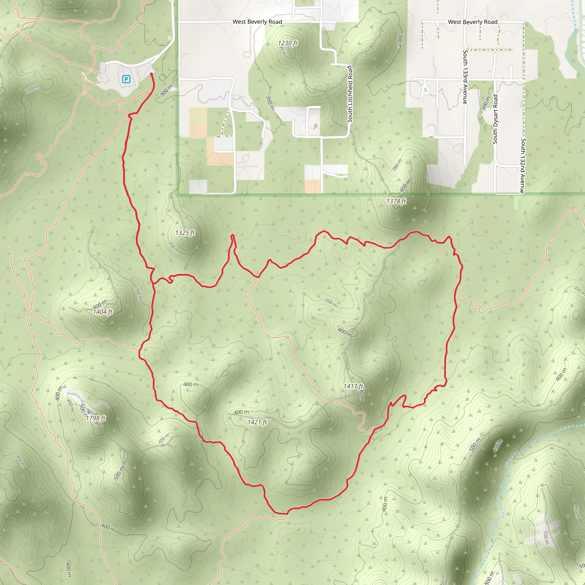 Butterfield and Gadsden Loop Trail mobile static map