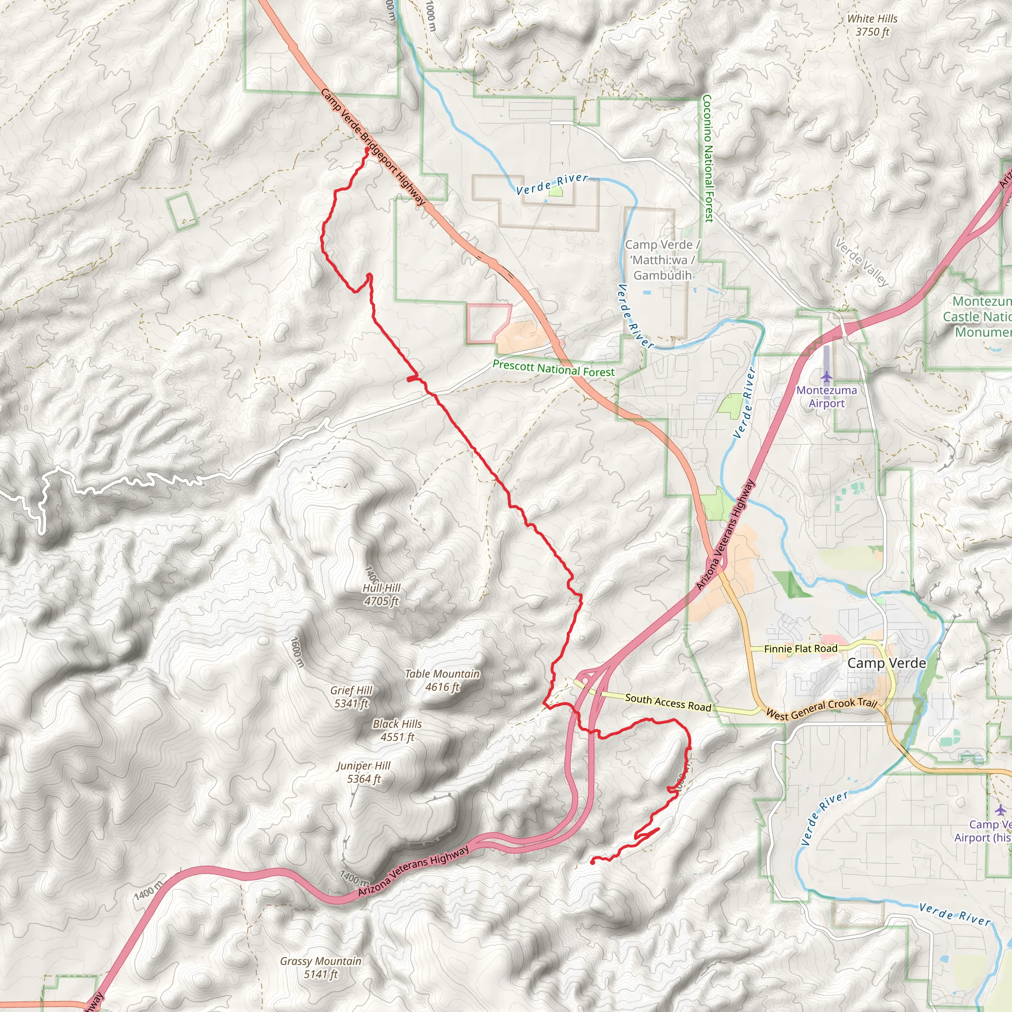 Camp Verde Trail mobile static map