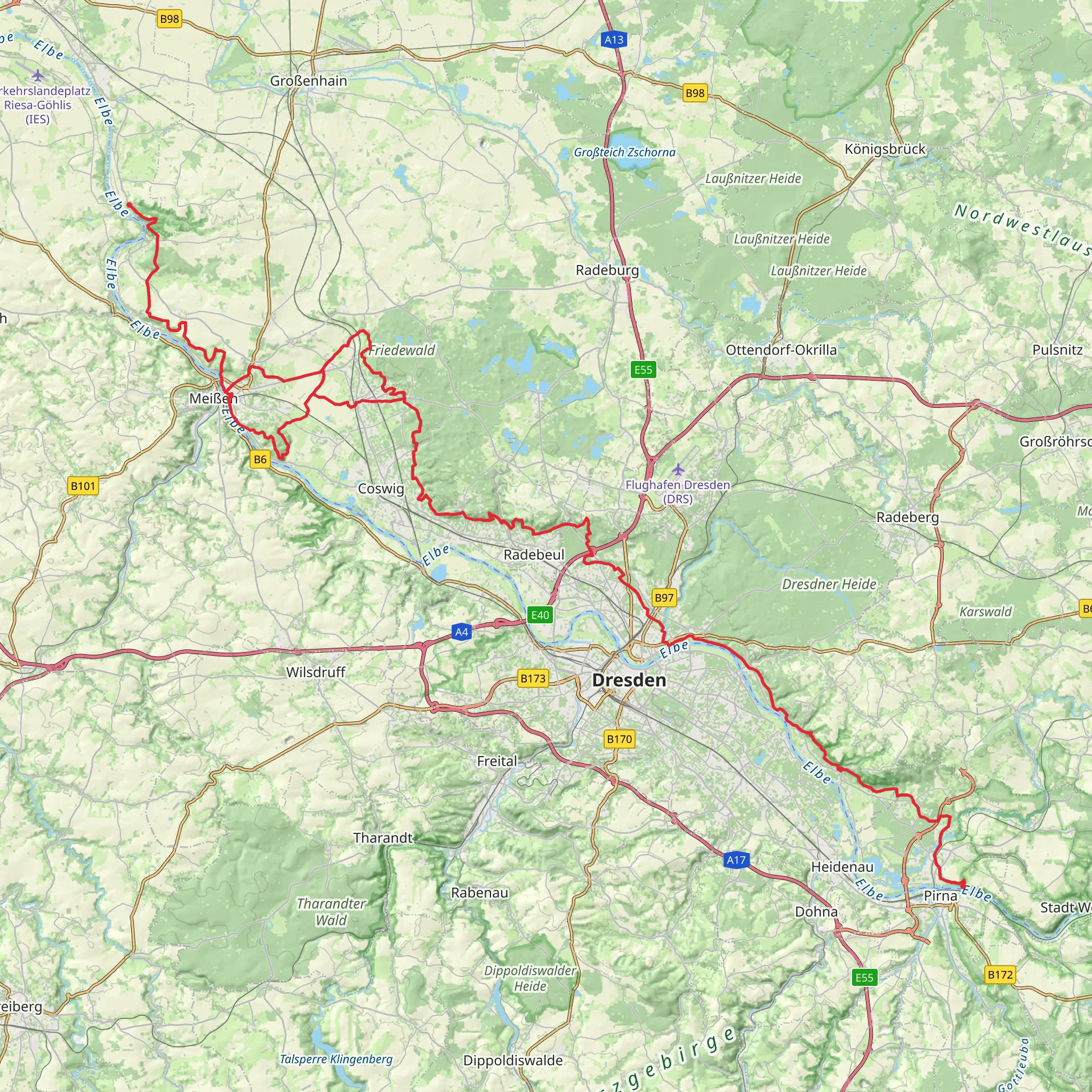 Sächsischer Weinwanderweg mobile static map