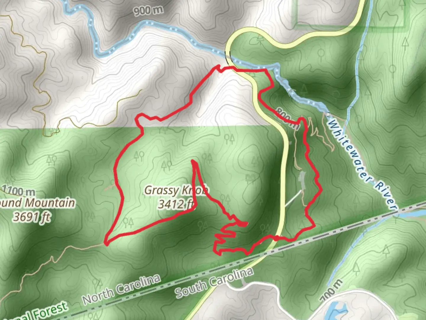 An image depicting the trail Round Mountain Gap and Foothills Loop Trail and its surrounding area.