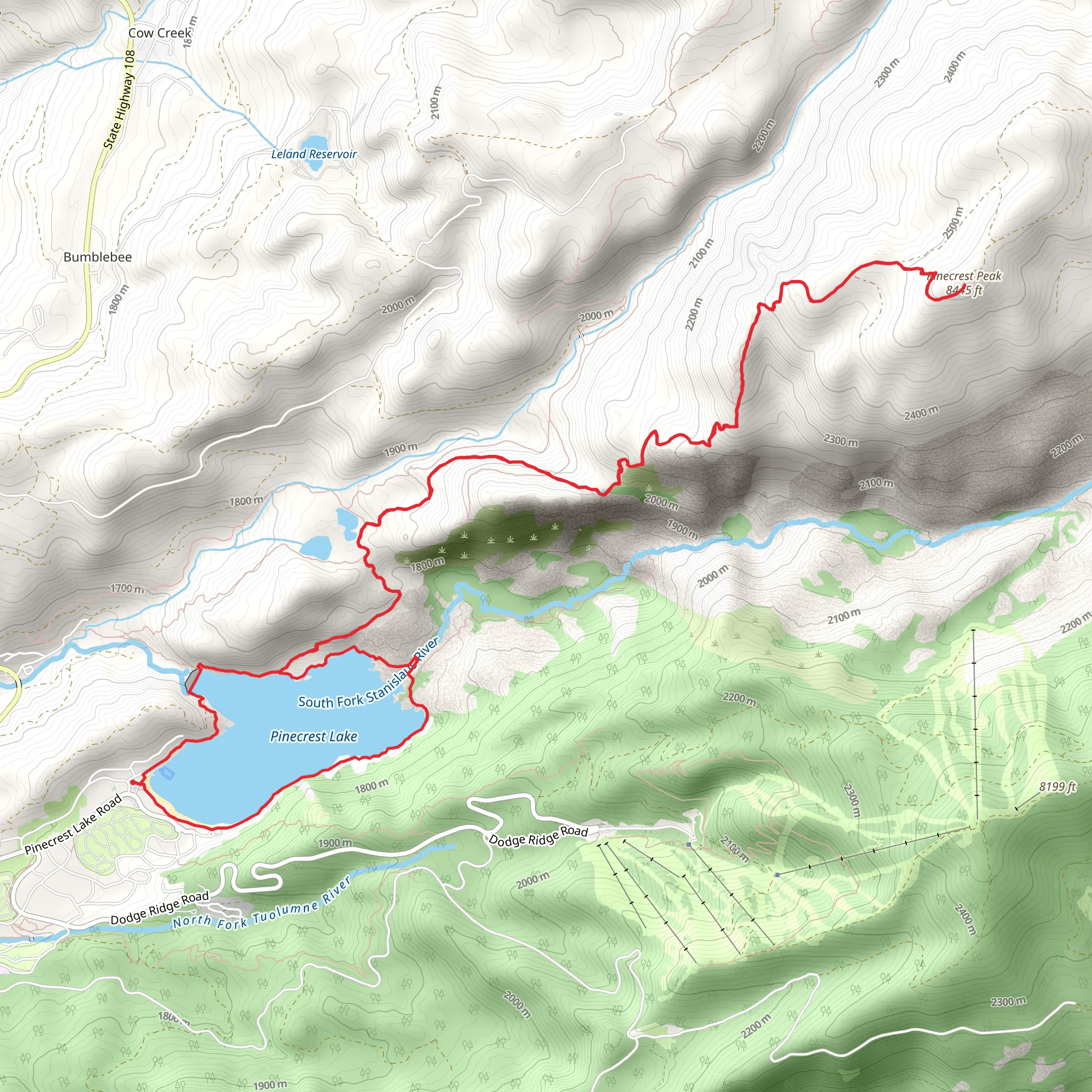 Pinecrest Peak - Pinecrest Lake Loop mobile static map