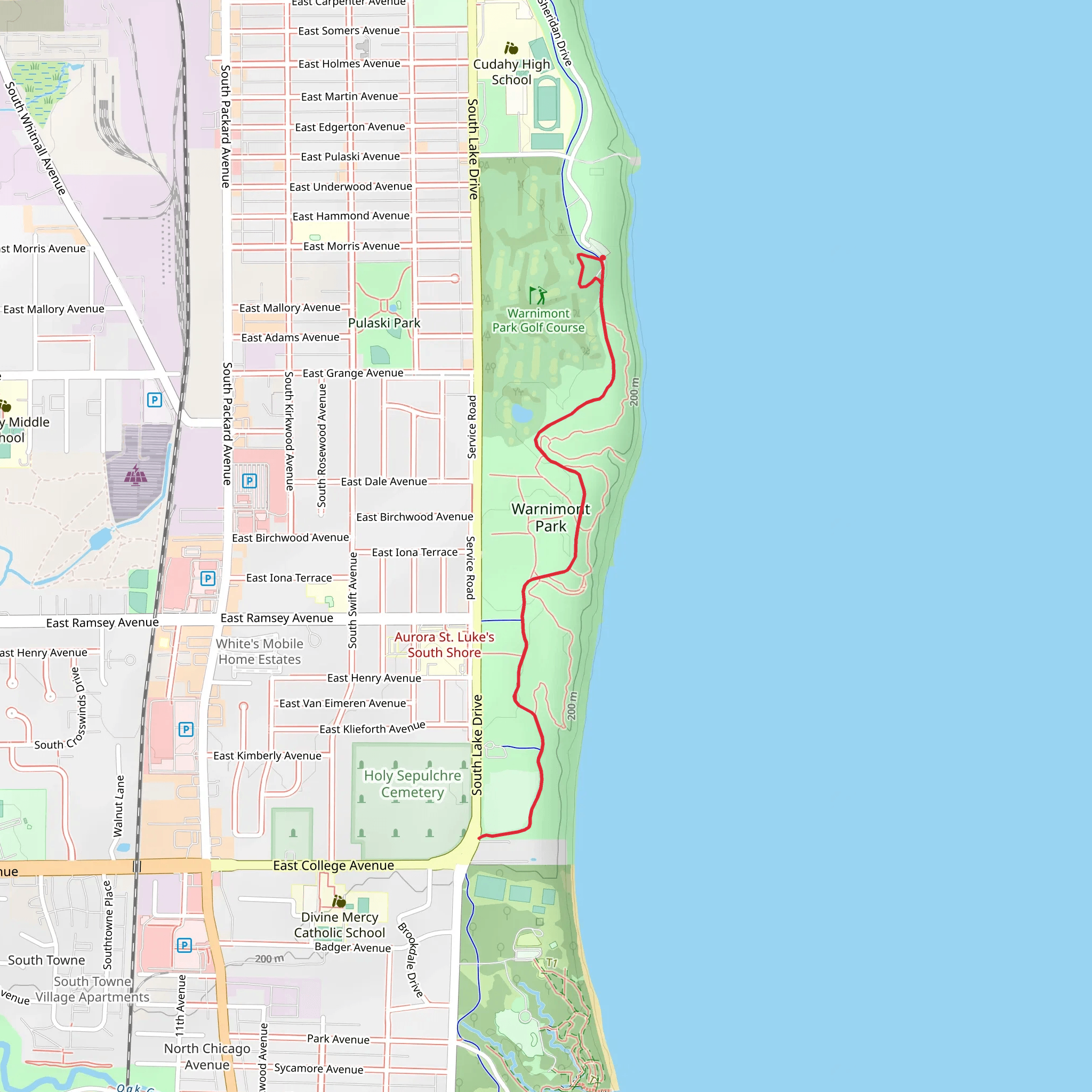 Warnimont Park mobile static map