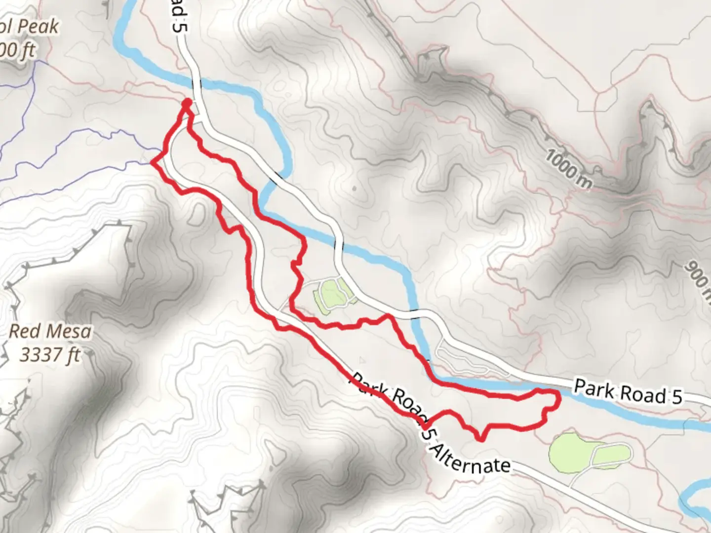 An image depicting the trail Juniper-Cliffside, Sunflower and Rojo Grande Loop Trail and its surrounding area.