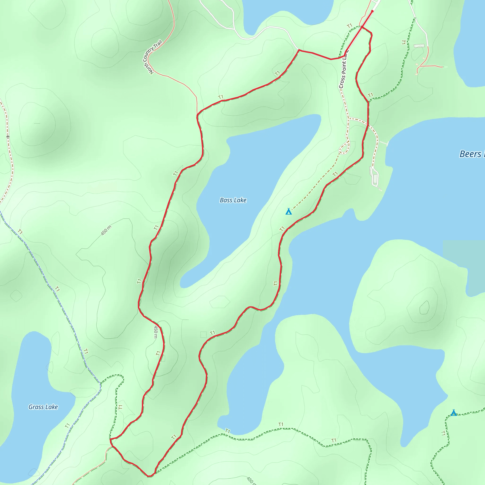 Bass Lake Maplewood State Park Loop mobile static map