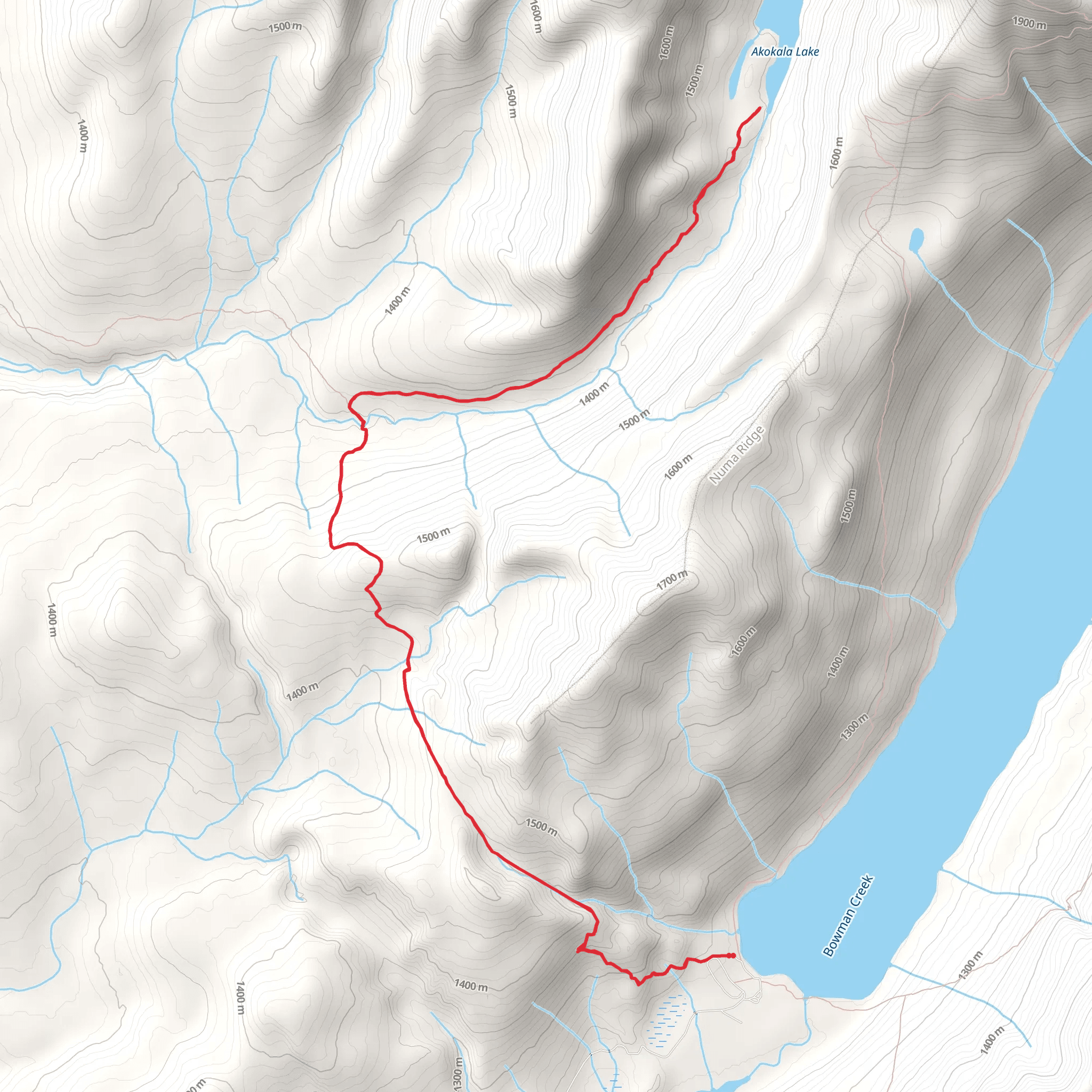 Akokala Lake Trail mobile static map