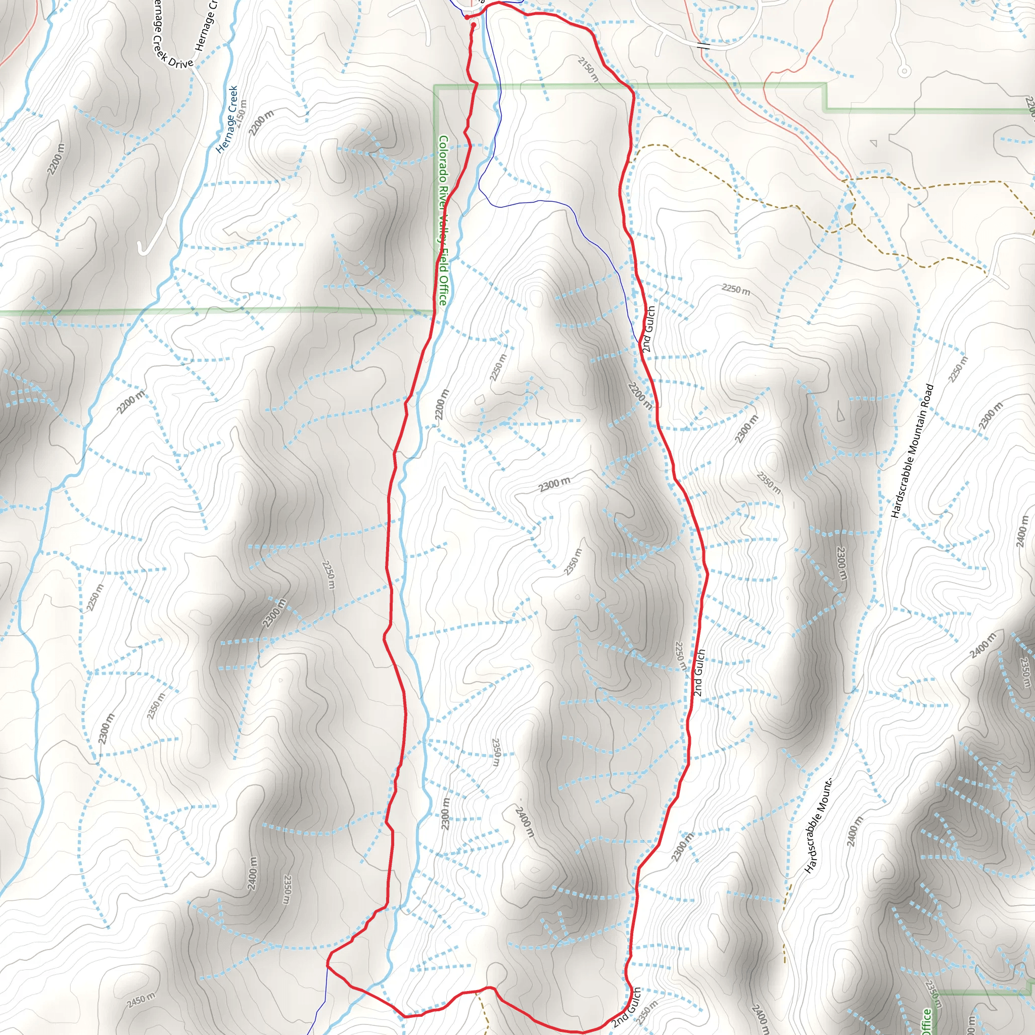 Second Gulch Loop mobile static map