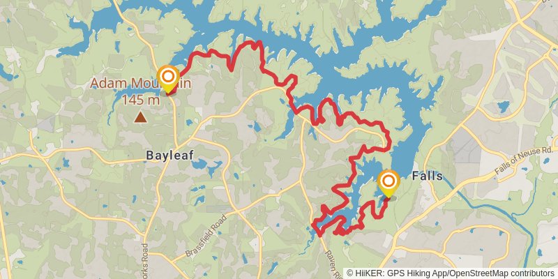 Mountains-to-Sea Trail stage 58 Map