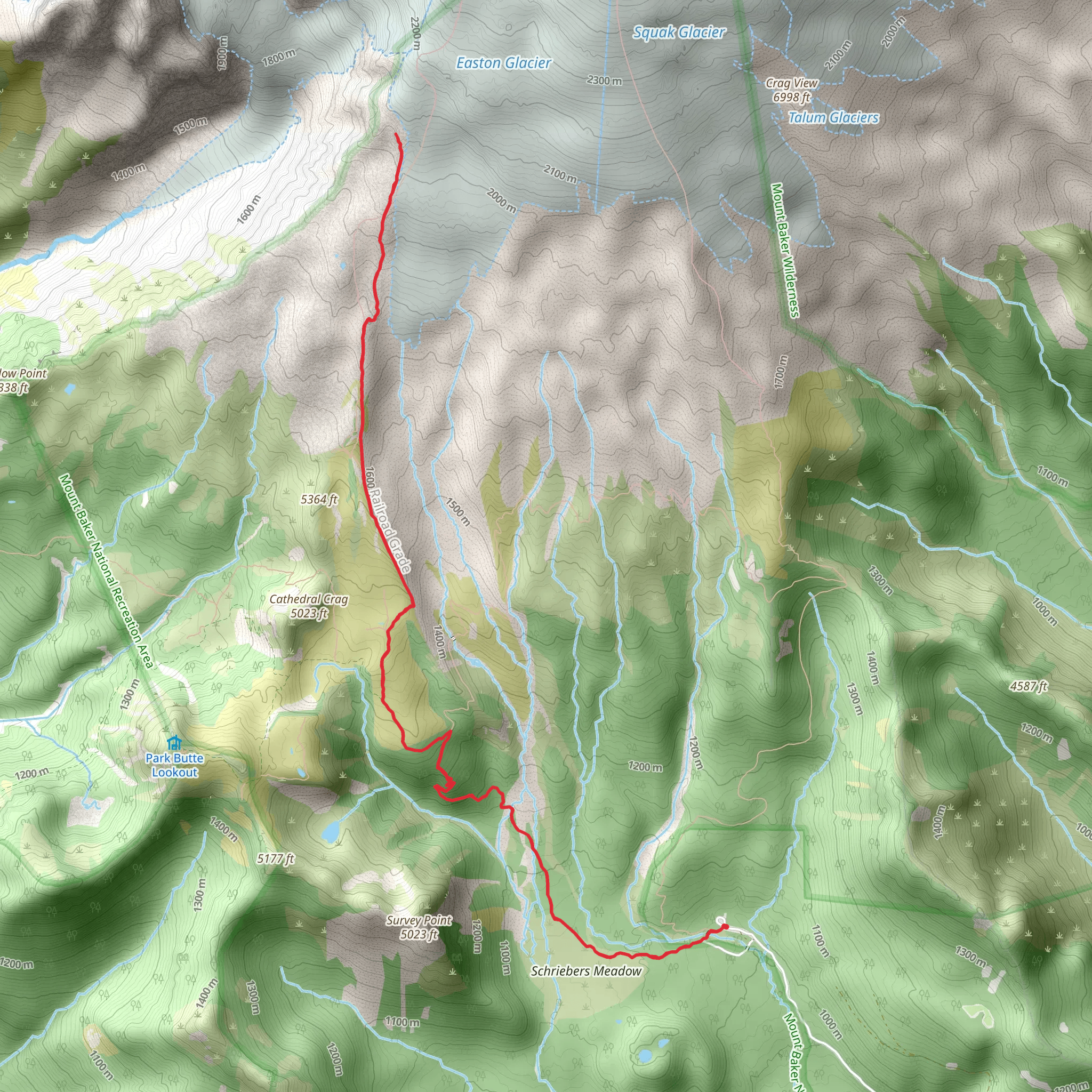 Walk to Easton Glacier mobile static map