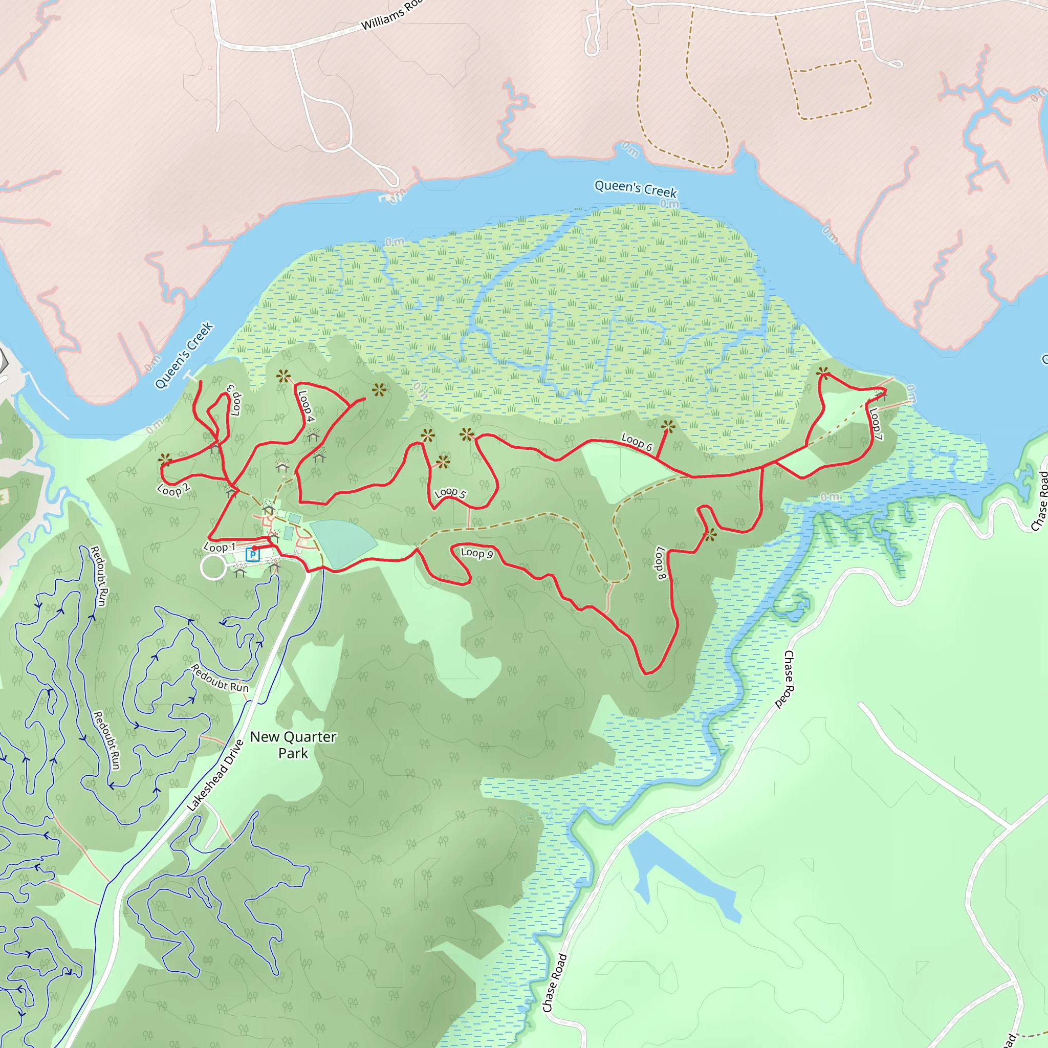 New Quarter Park Loop - Trail 5 and 9 mobile static map