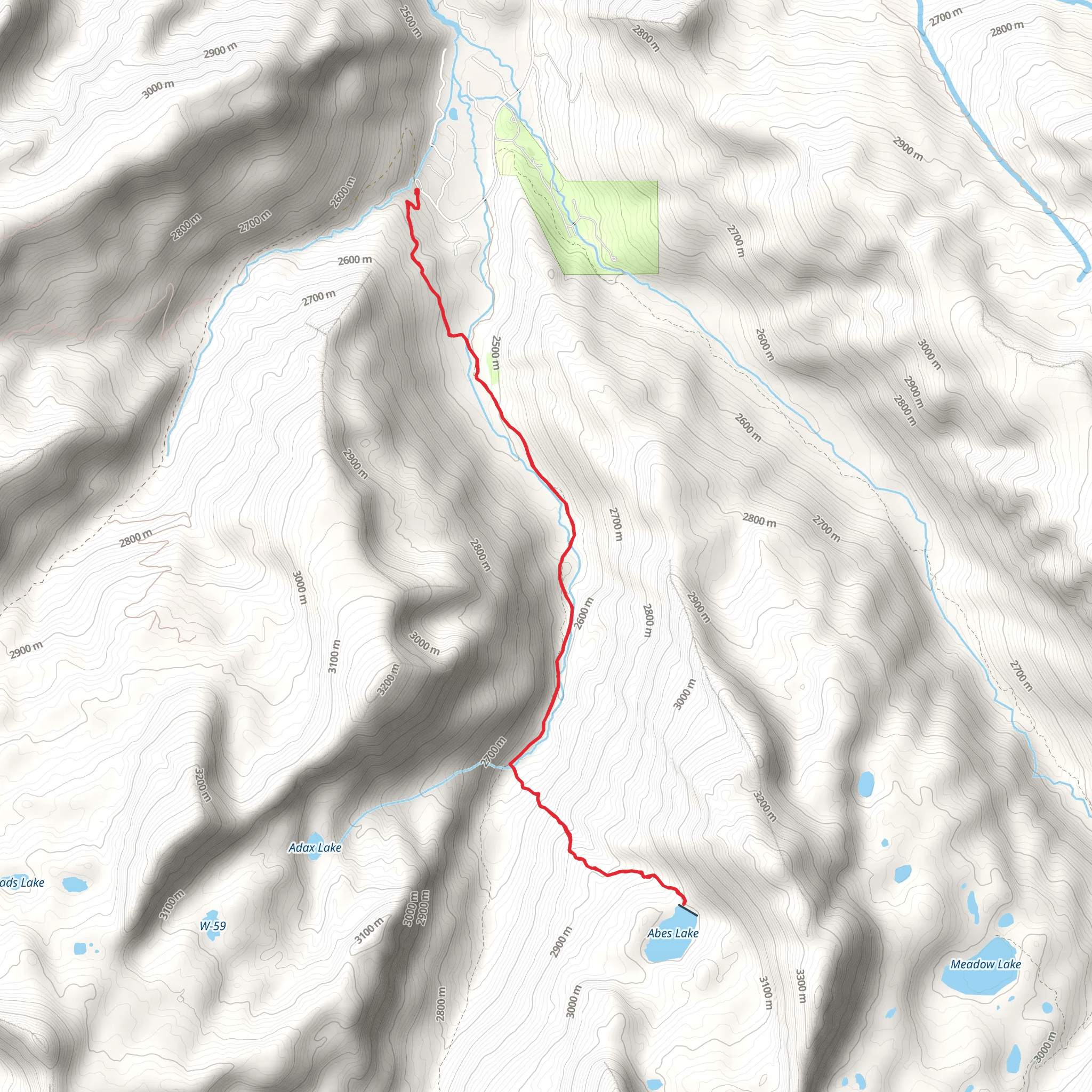 Abes Lake via Middle Fork Weber River Trail mobile static map