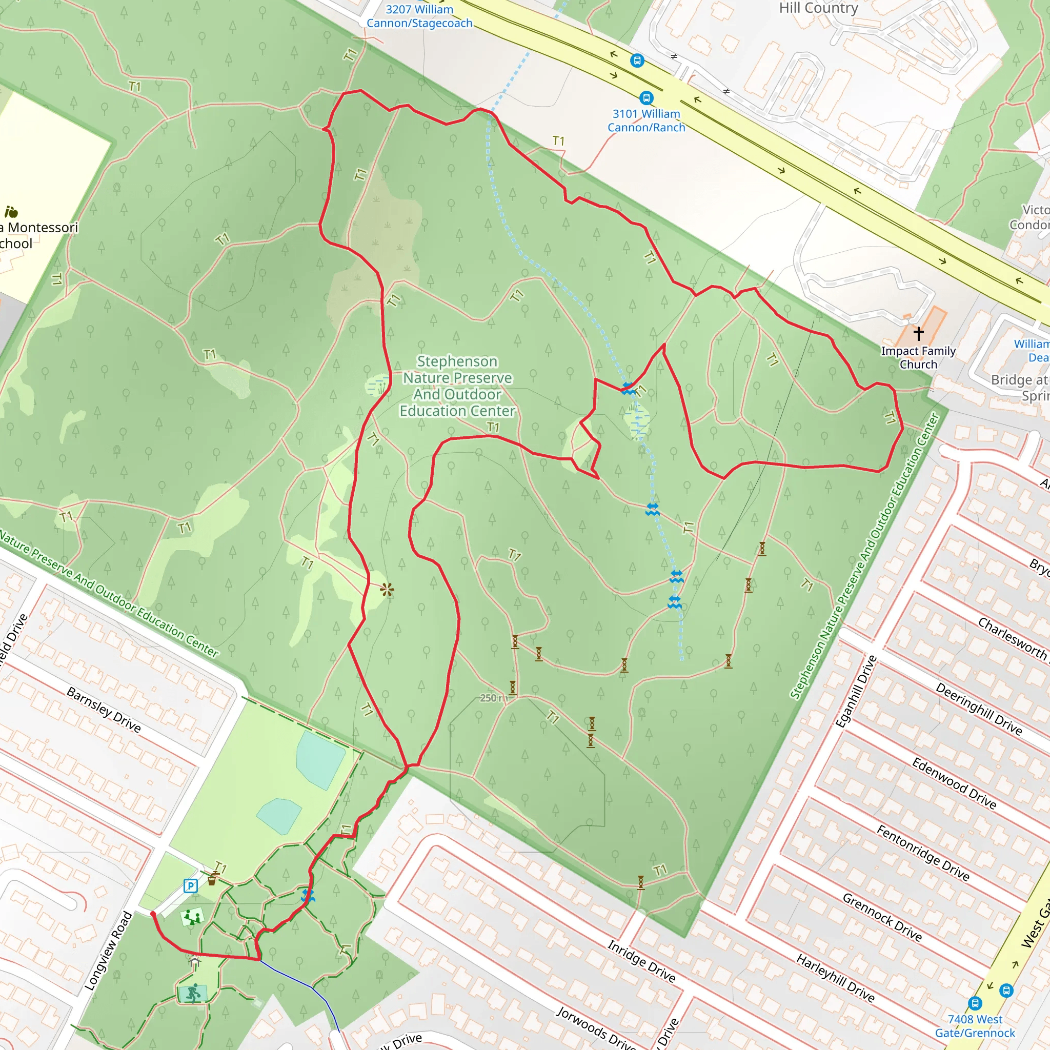 Longview Neighborhood Park Loop mobile static map