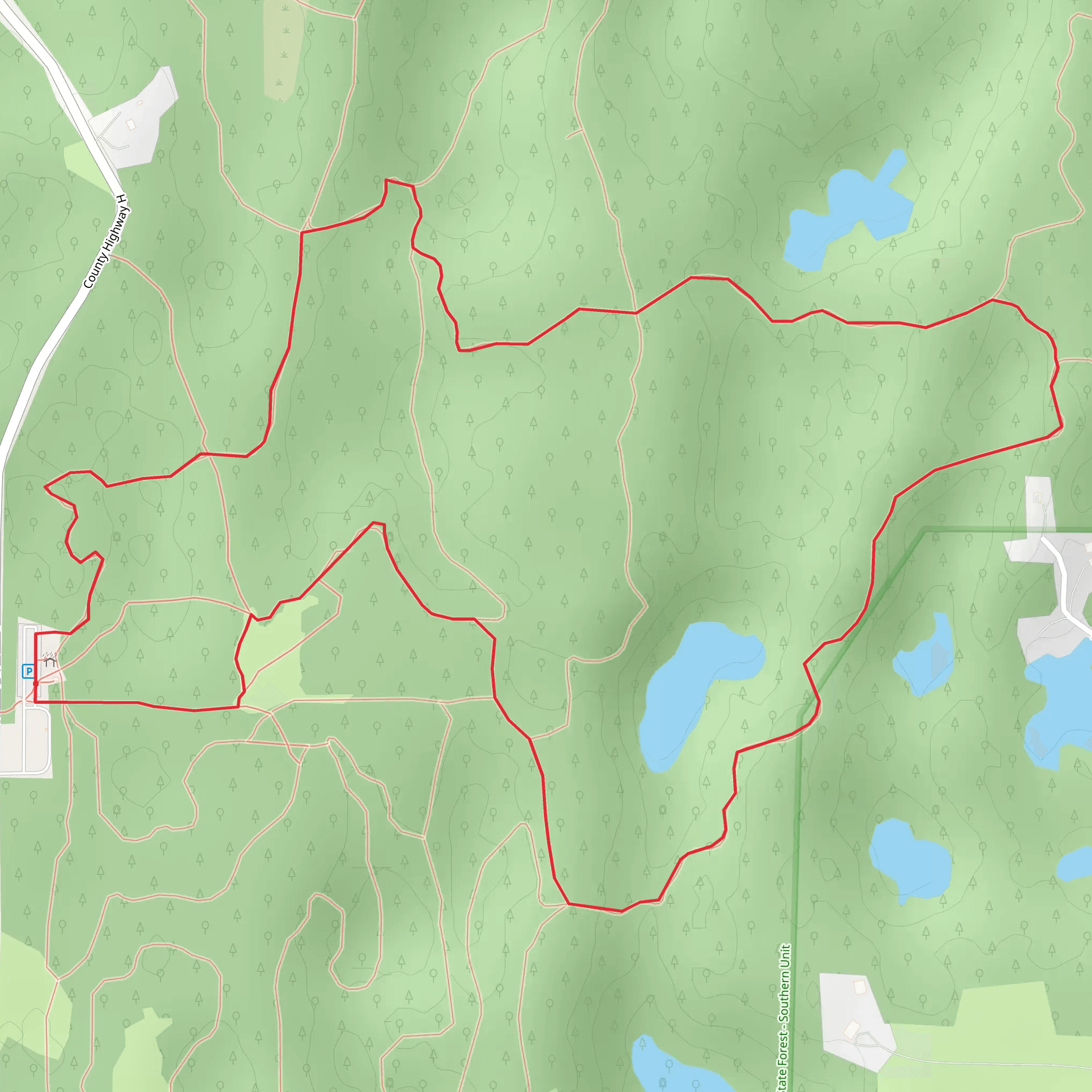 County Highway H - Blue Loop mobile static map