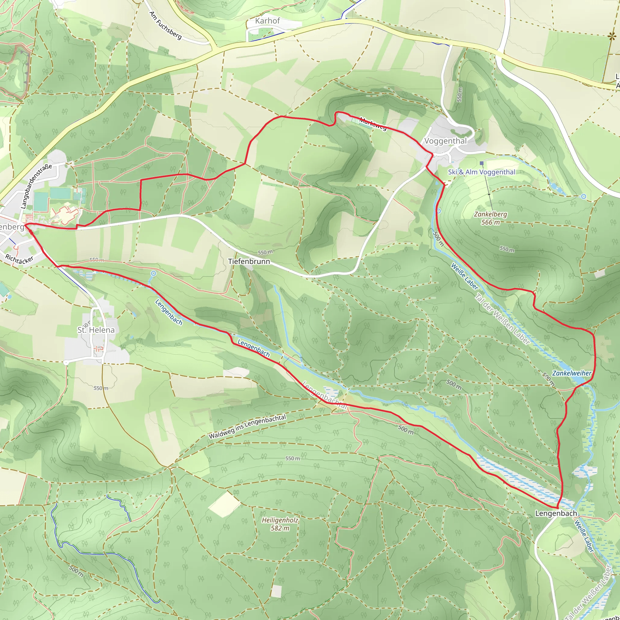 Voggenthal Loop via Lengenbachtalweg mobile static map