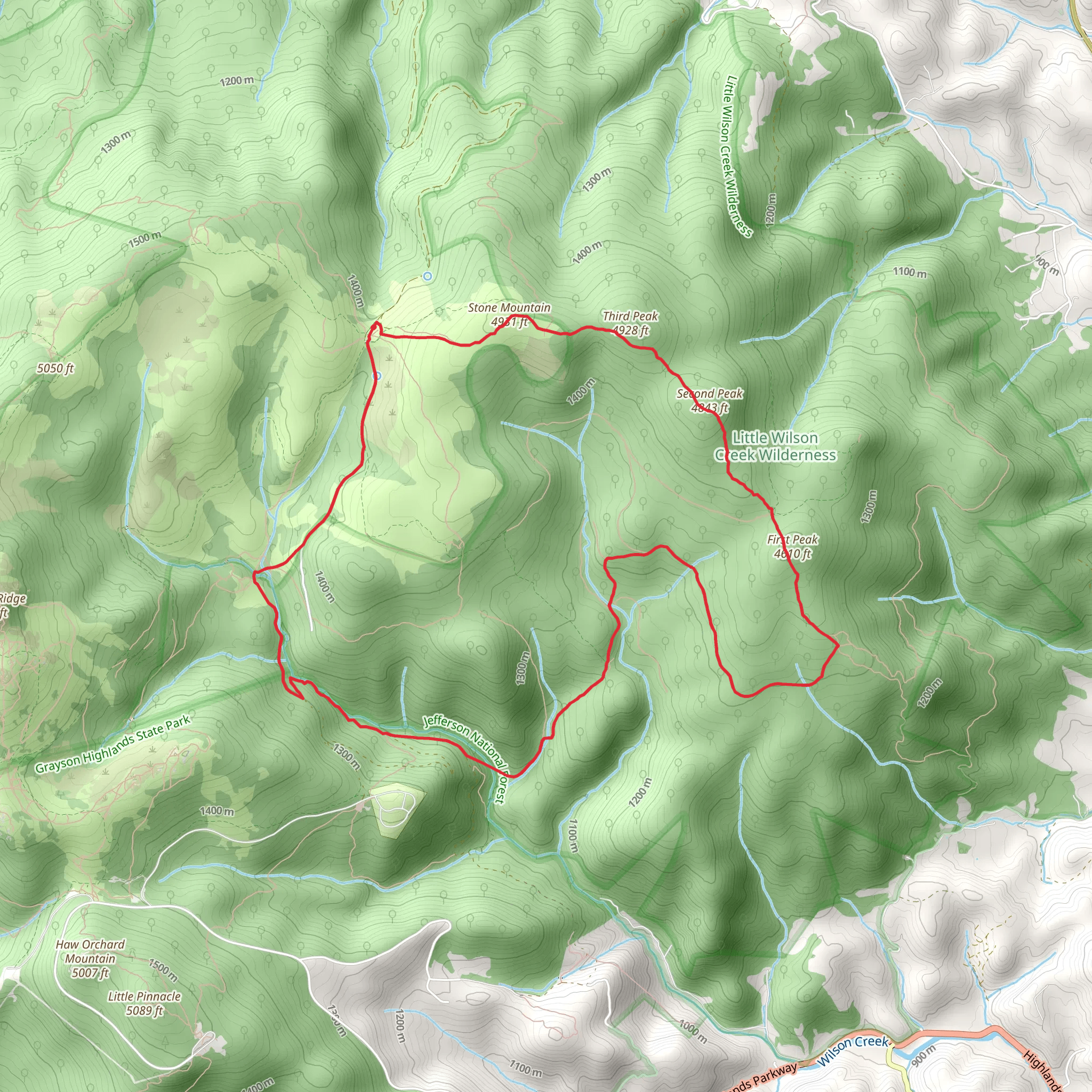 Stone Mountain Trail and Kabel Loop Trail mobile static map