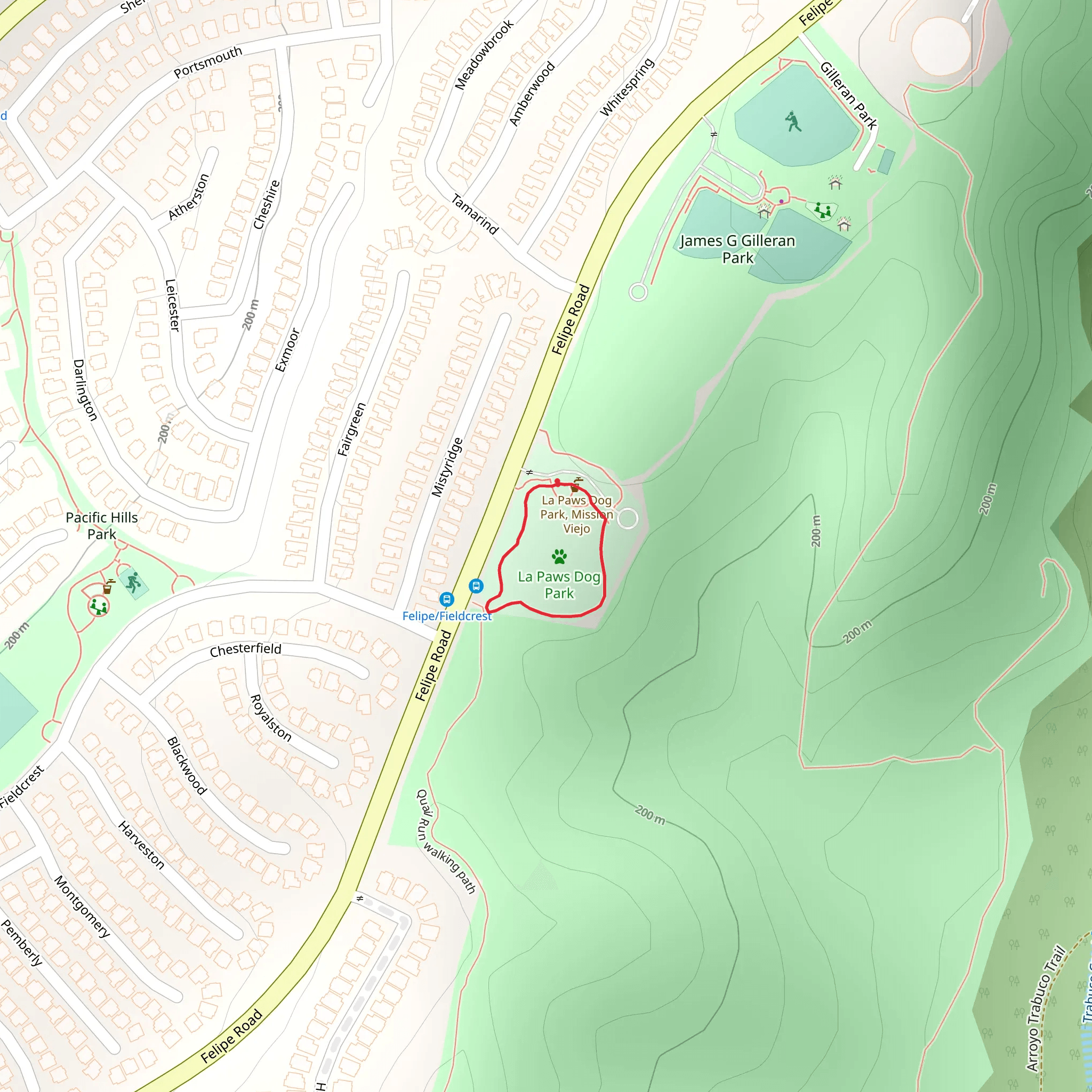 La Paws Dog Park Loop mobile static map