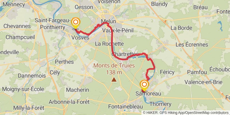 GR 2 - Sentier de la Seine stage 16 Map
