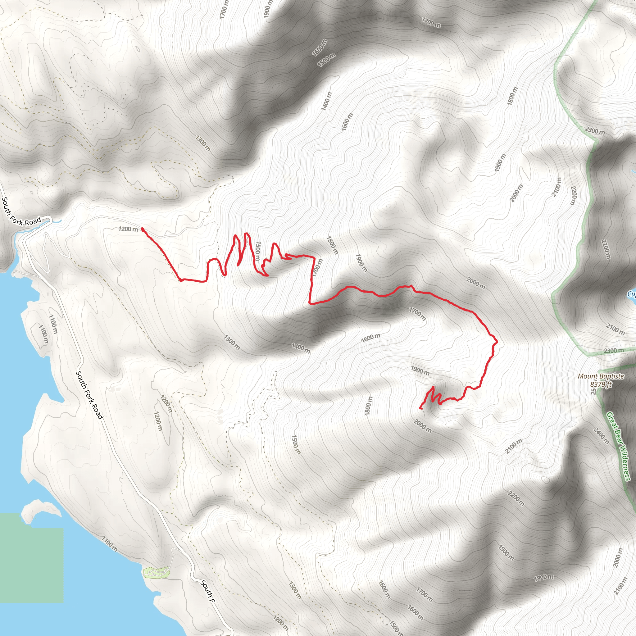 Baptiste Lookout Trail mobile static map
