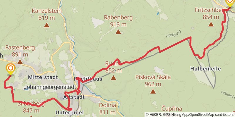 Kammweg Erzgebirge - Vogtland stage 9 Map