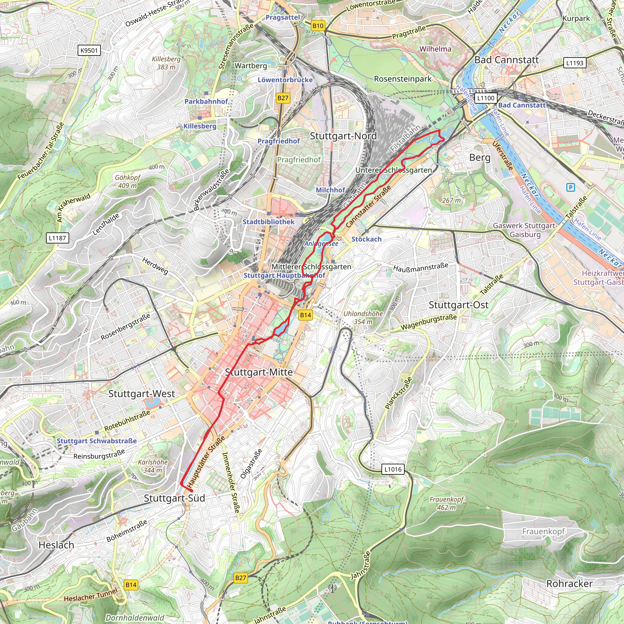 Eckensee via Martinusweg and Vom Schloss zum Schloessle mobile static map
