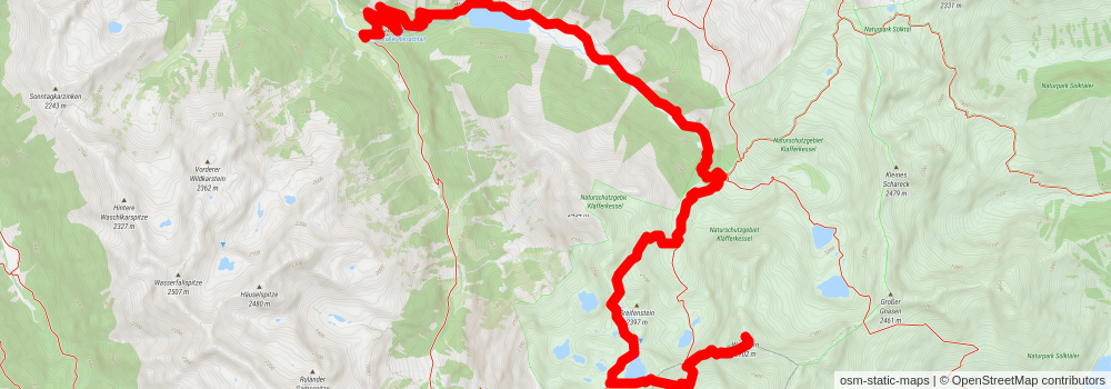 Waldhorn Peak via Riesach Waterfall stage 2 Map