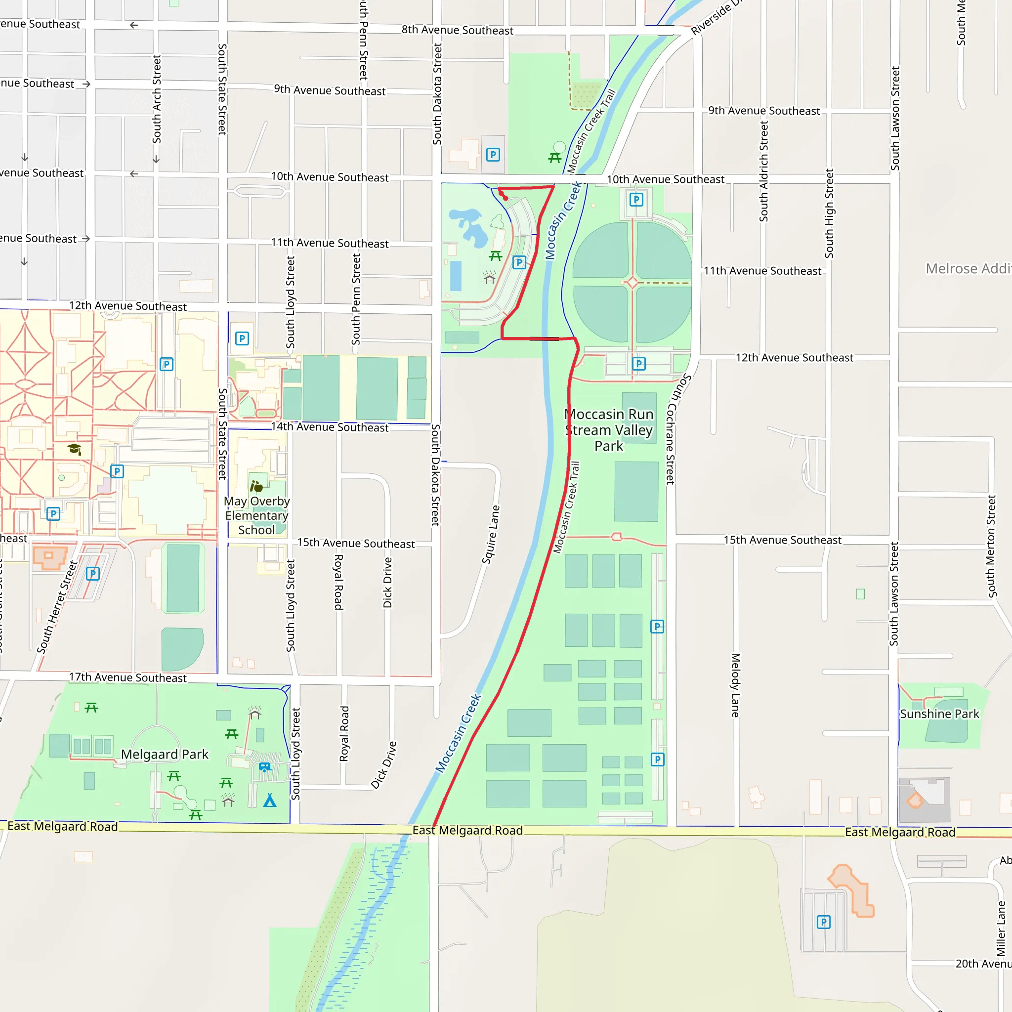 Aberdeen Recreation Trail and Moccasin Creek Trail mobile static map