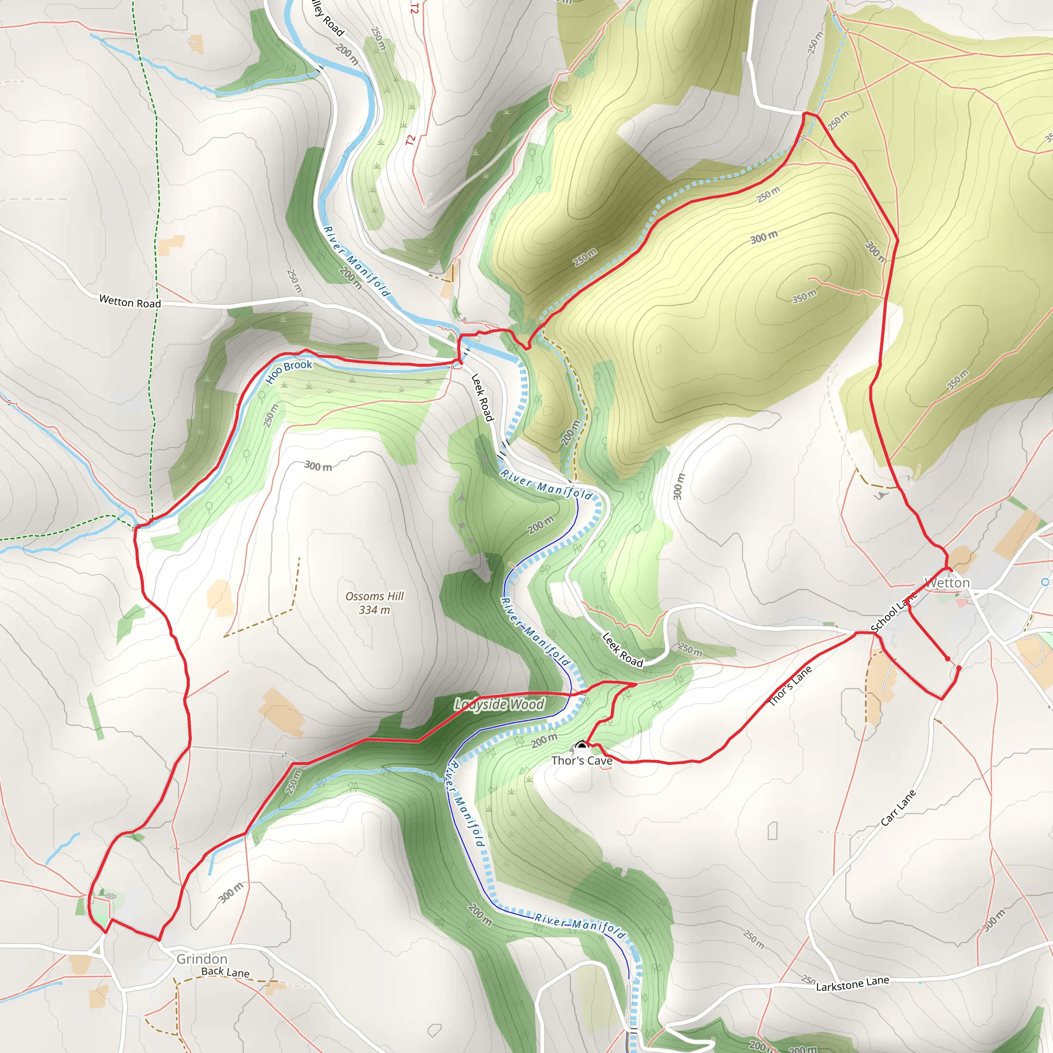 The Manifold Valley and Wetton Hill mobile static map