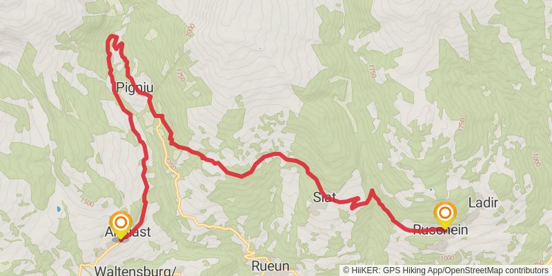 Camino Müstair-Geneva via Martigny stage 12 Map