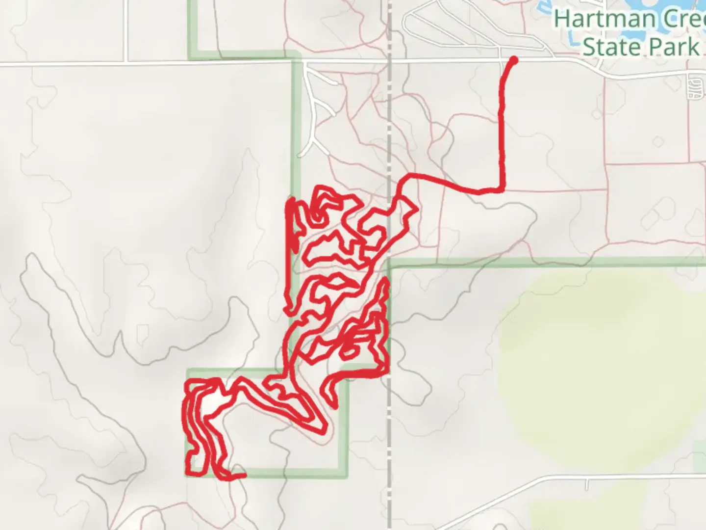 An image depicting the trail West Windfelt Lane Loop via IAN Trail and its surrounding area.