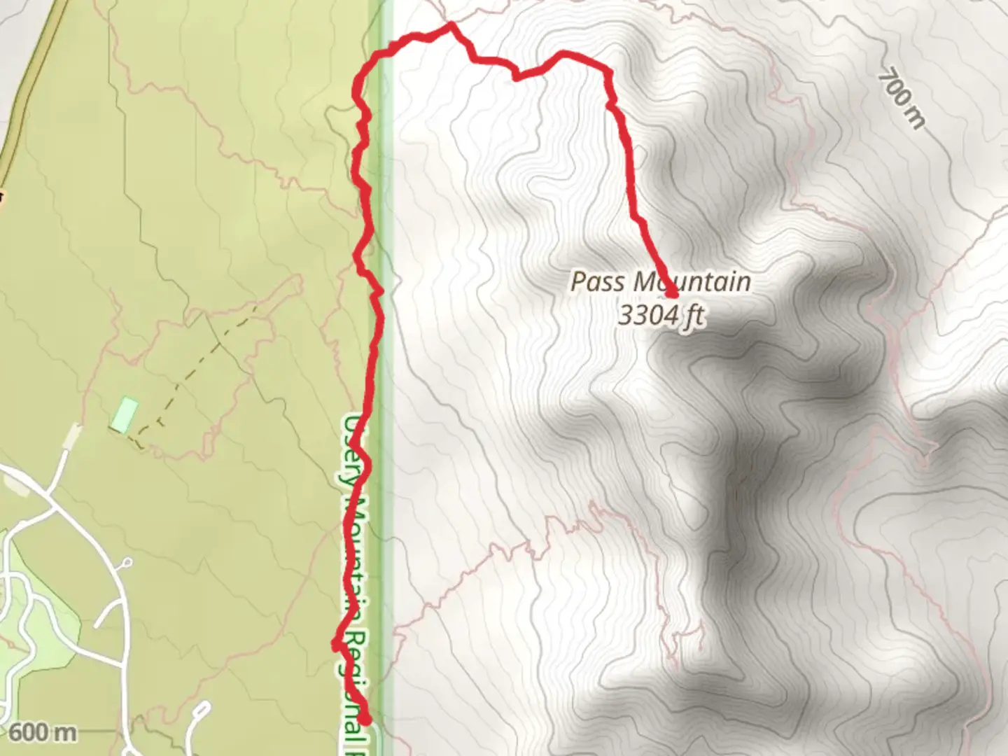 An image depicting the trail Pass Mountain Trail Out and Back and its surrounding area.