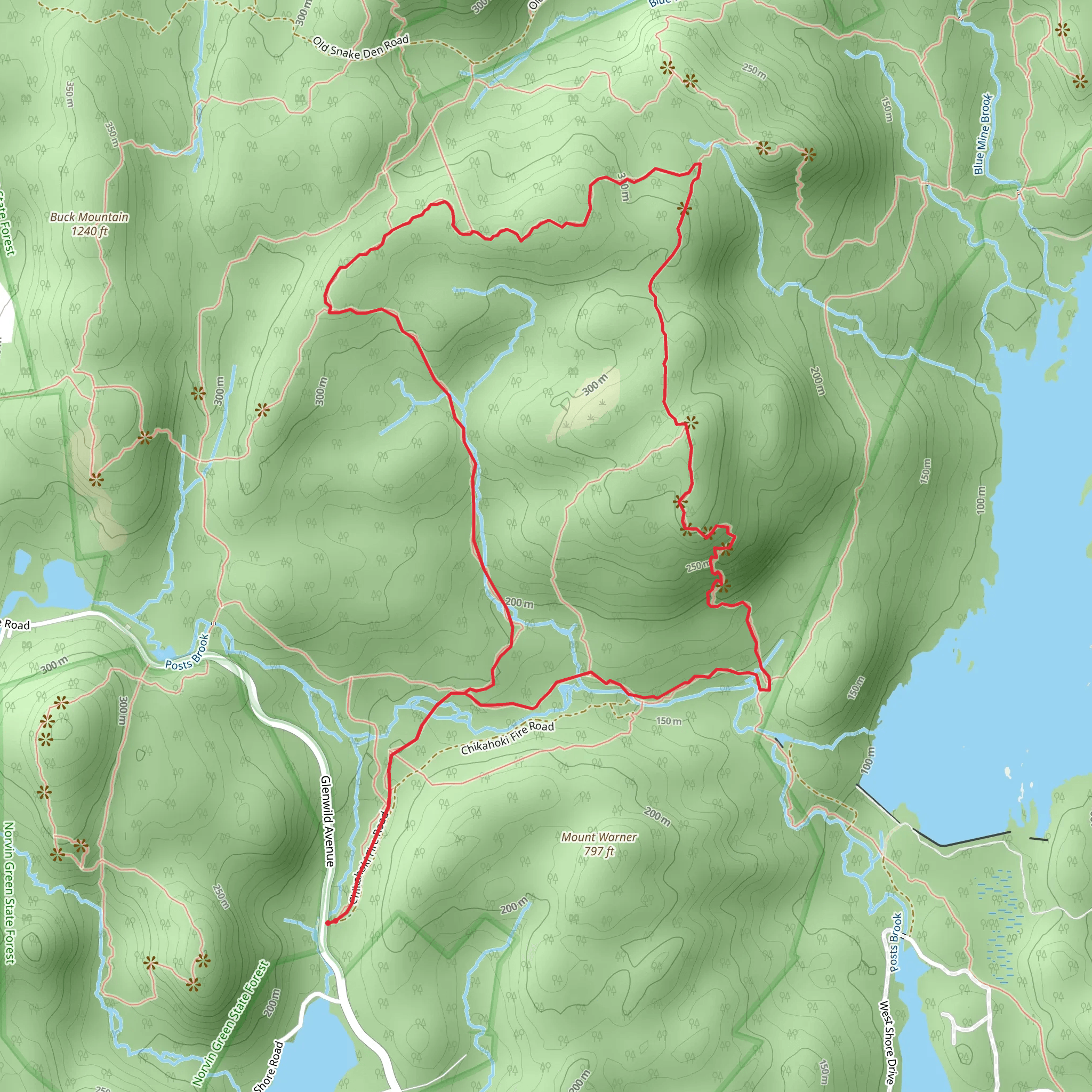 Wyanokie Crest Trail and Highlands Trail mobile static map