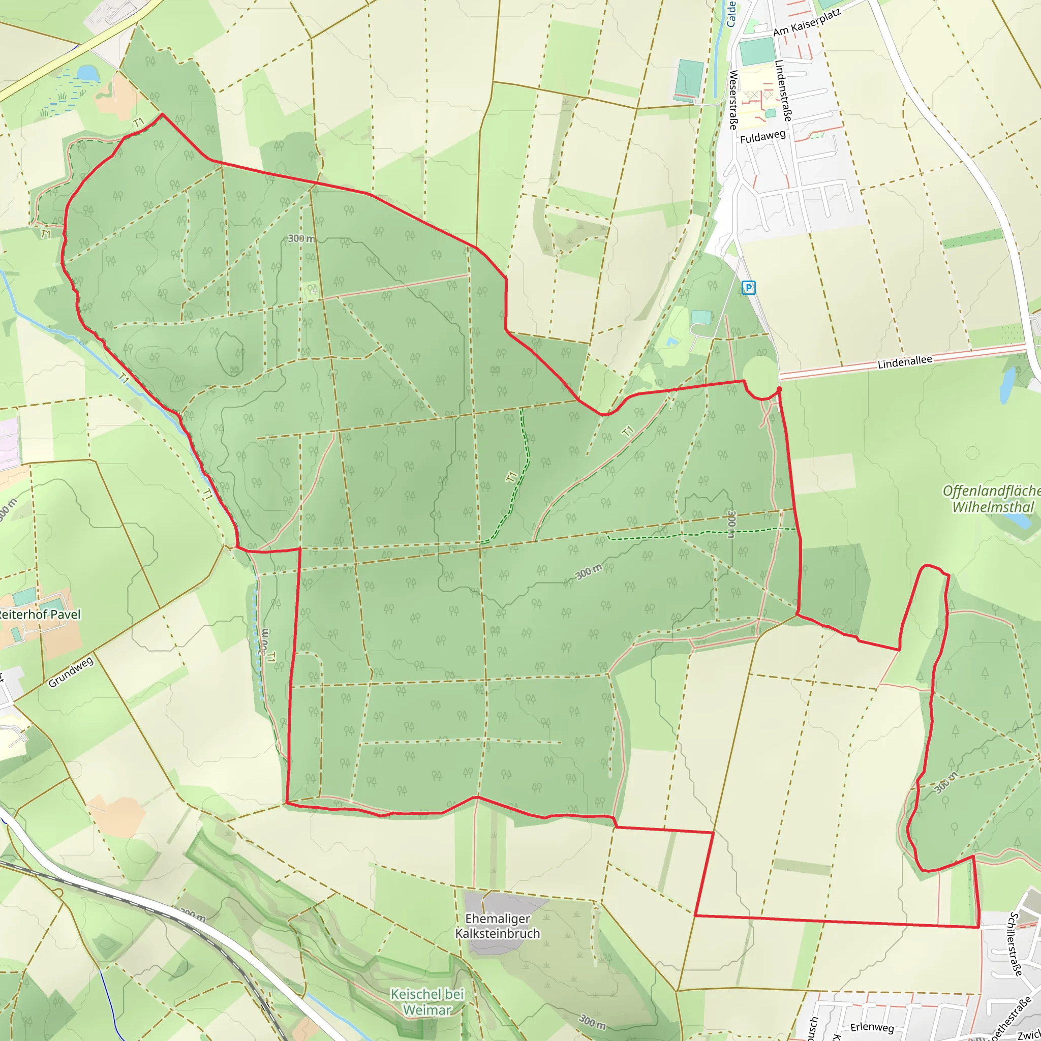 Calden Rundweg and Ahnatal mobile static map