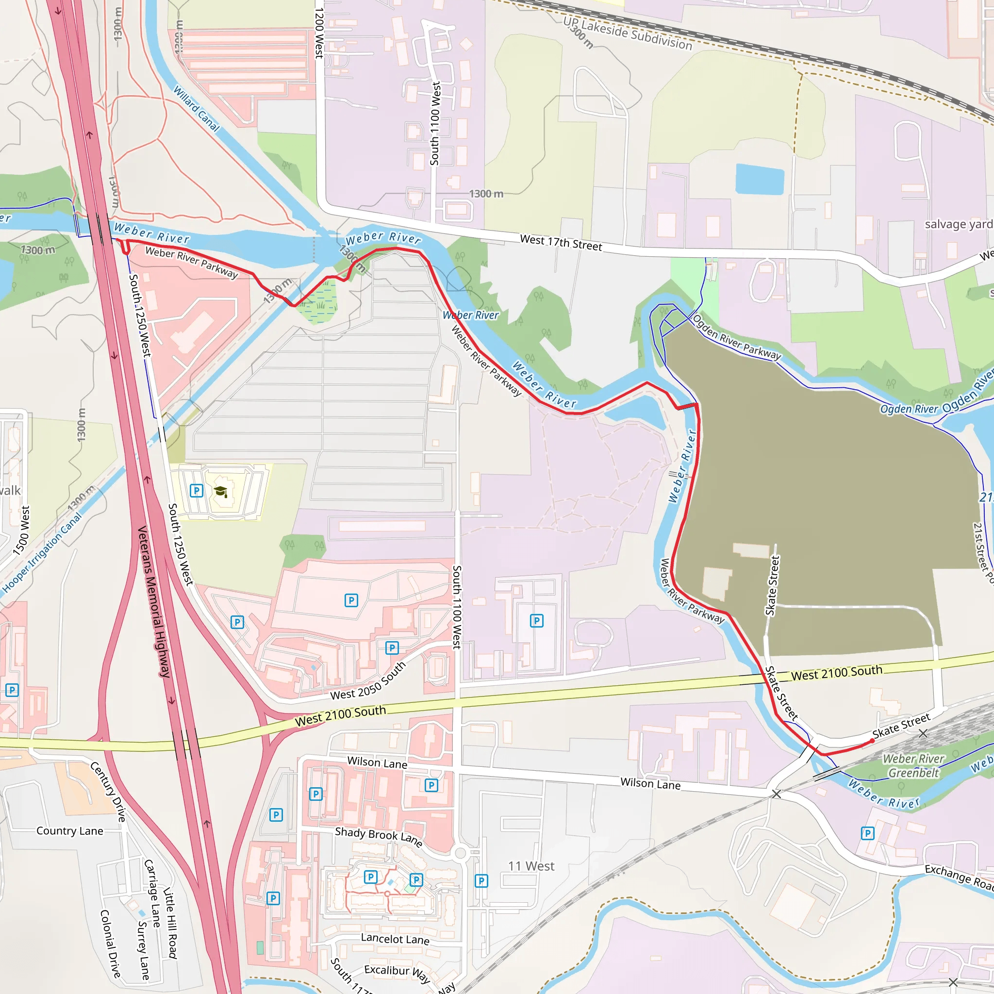 Weber River Parkway Short mobile static map