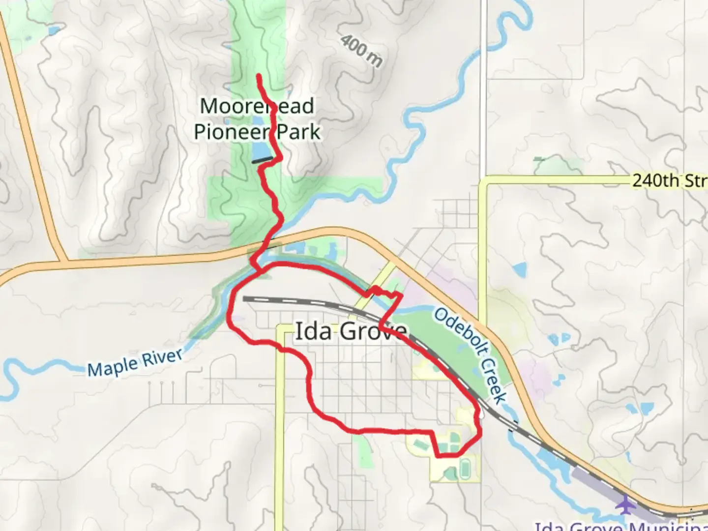 An image depicting the trail Pleasant Valley Trail and Ida Grove Loop and its surrounding area.
