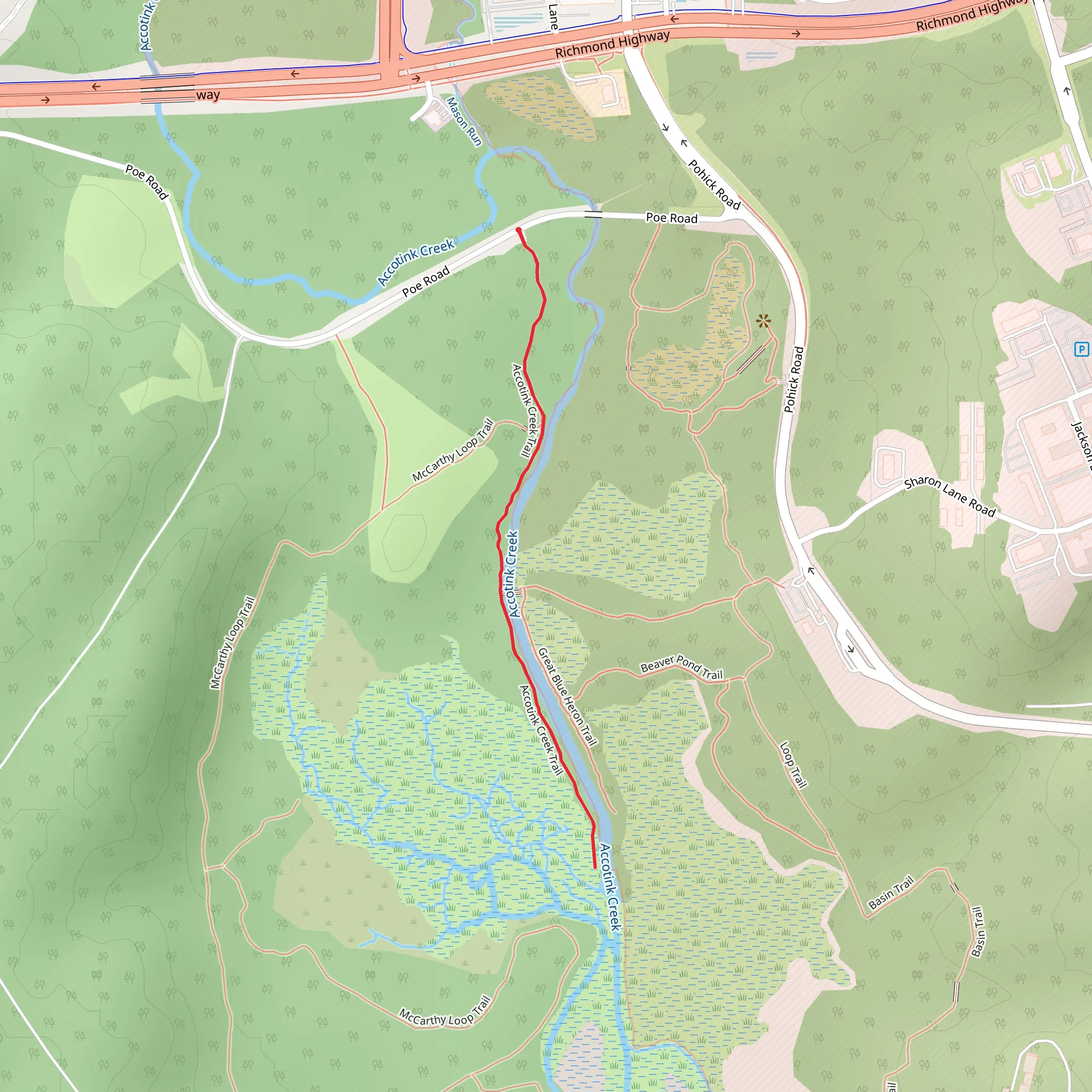 Accotink Creek Trail mobile static map