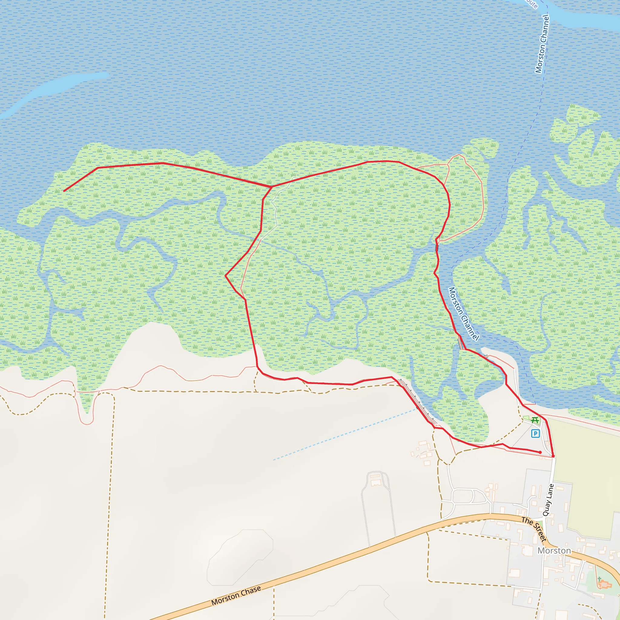 Morston Salt Marshes from Morston Quay mobile static map