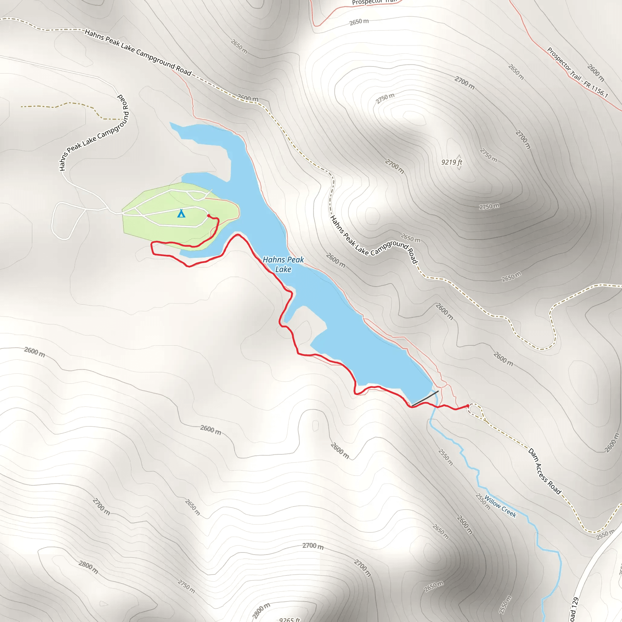 Hahns Peak Lake Trail mobile static map